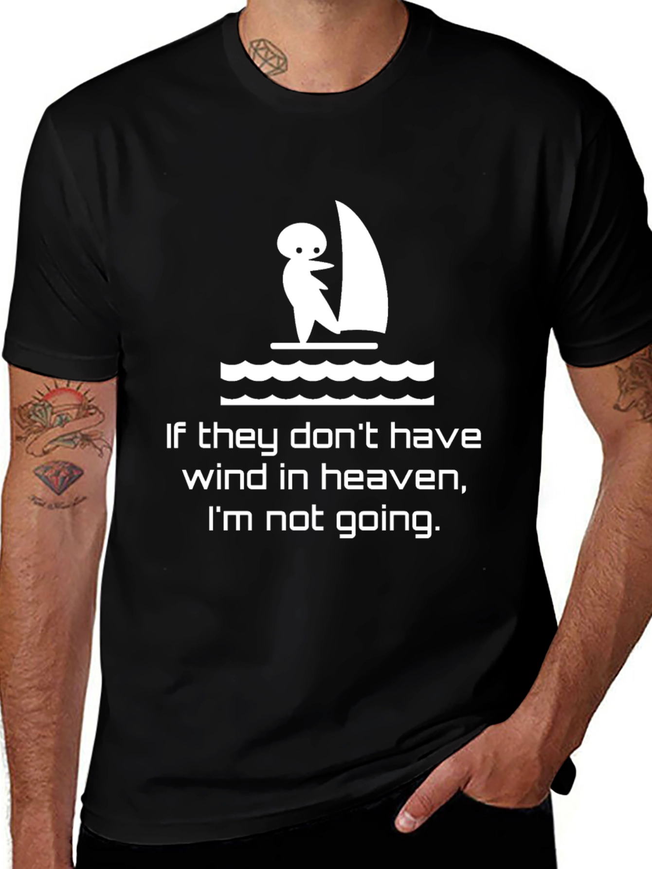 Variant 27 of Funny Sailing T-Shirt: Wind in Heaven Quote