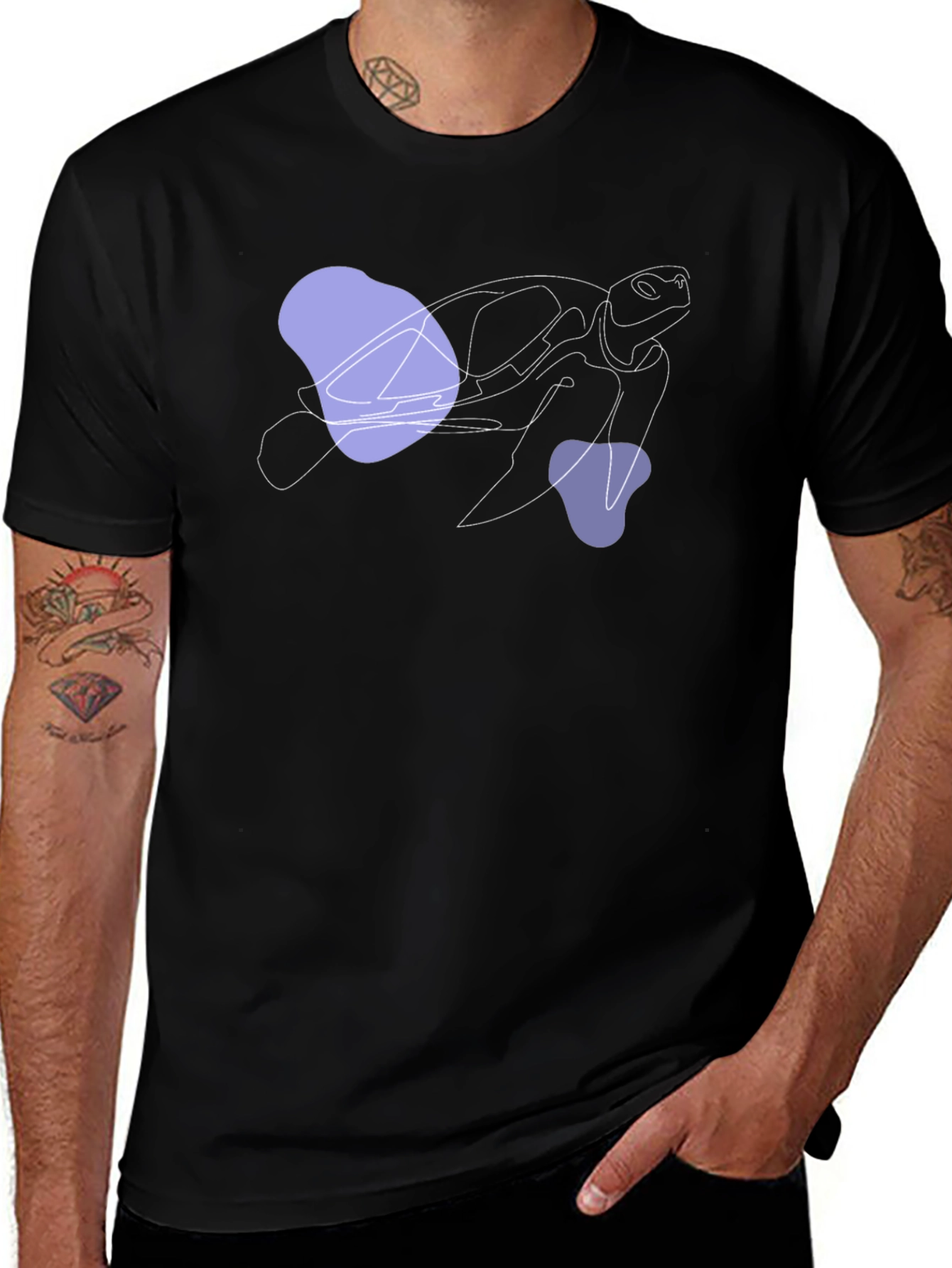 Variant 15 of Abstract Turtle Graphic Black T-Shirt