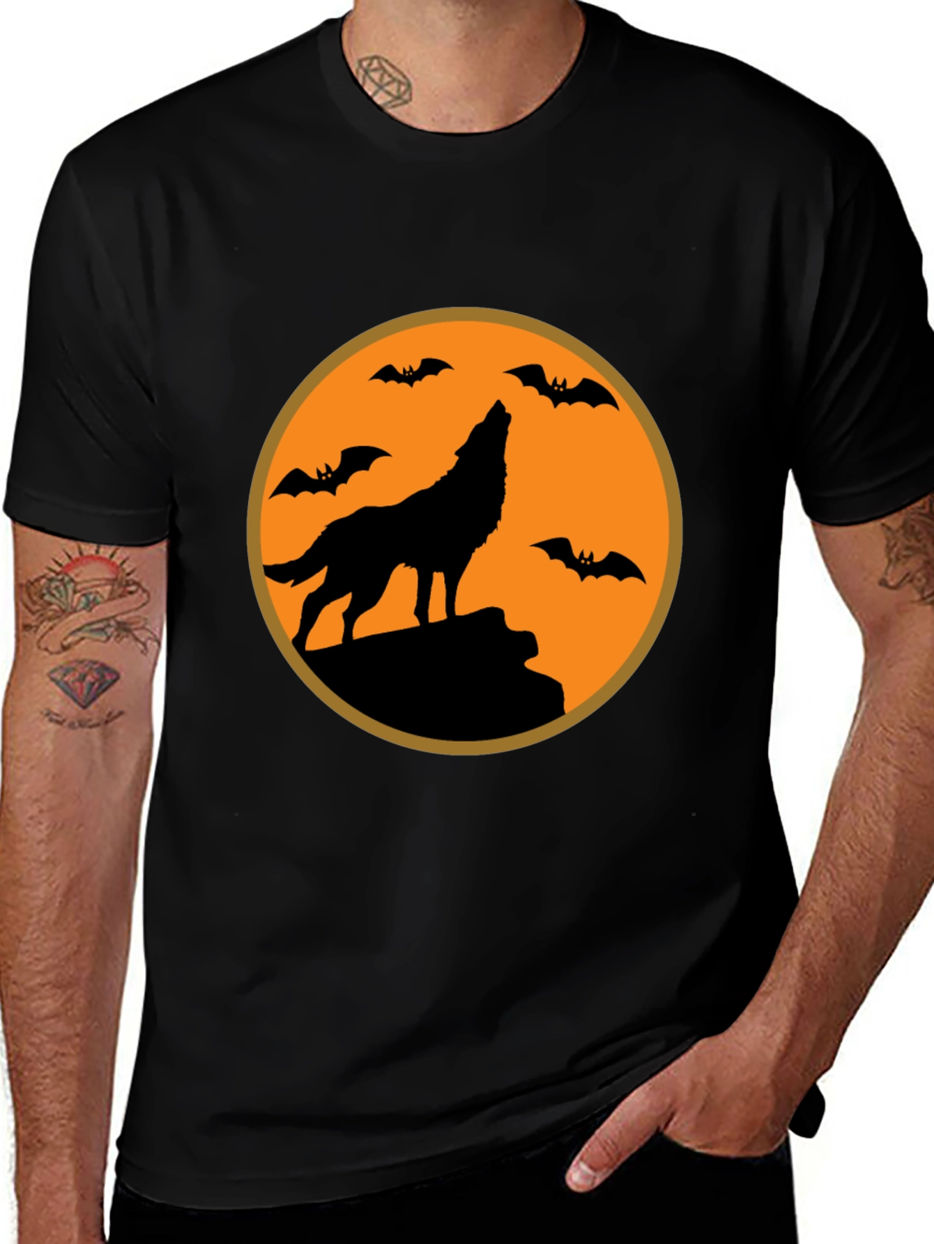 Variant 26 of Halloween Wolf T-Shirt - Spooky Season Tee