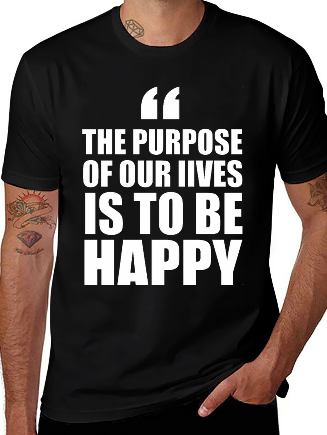 Variant 14 of Inspirational Quote Graphic T-Shirt - Be Happy