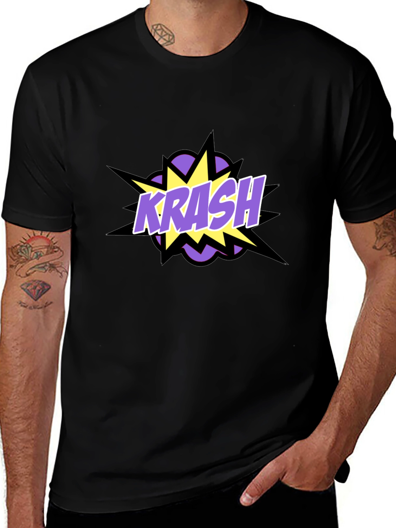 Variant 5 of Krash Graphic Tee - Black Cotton Blend