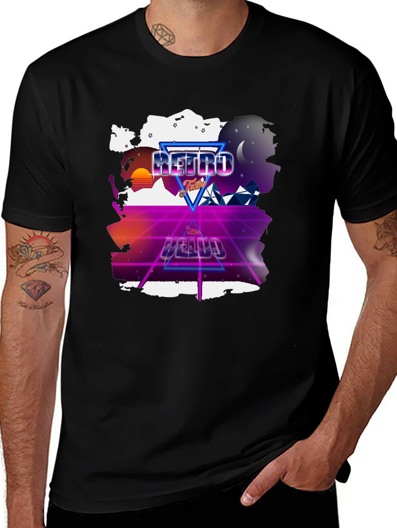 Variant 2 of Retro Futurism T-Shirt - Neon Design