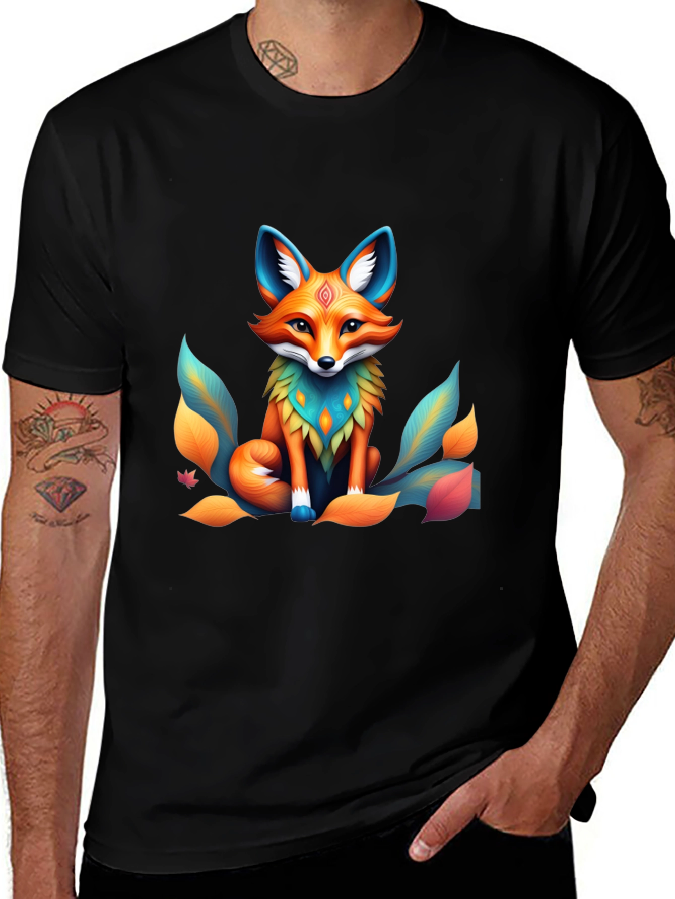 Variant 25 of Fox Graphic Tee - Artistic Animal Design