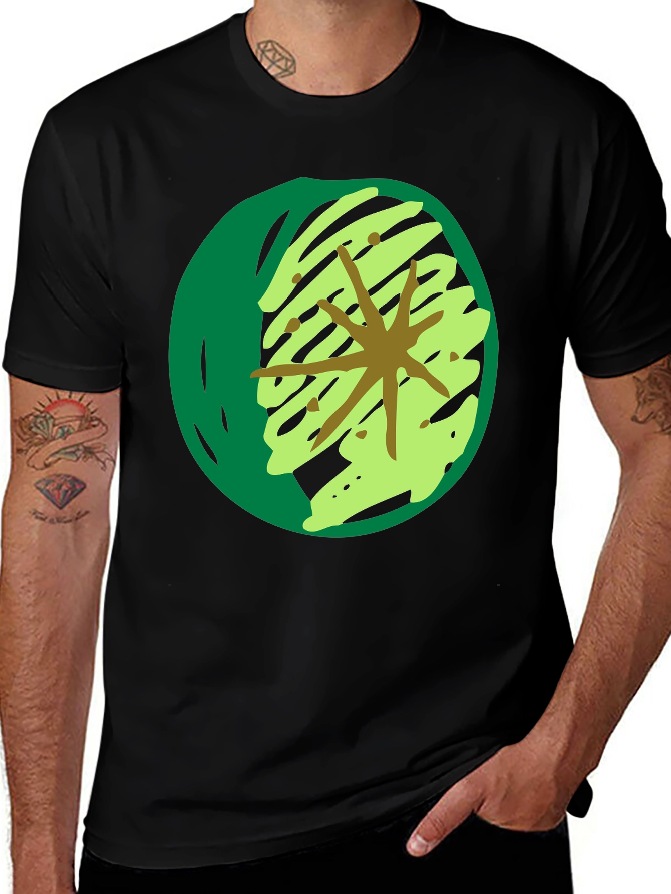 Variant 8 of Abstract Green Star Graphic T-Shirt
