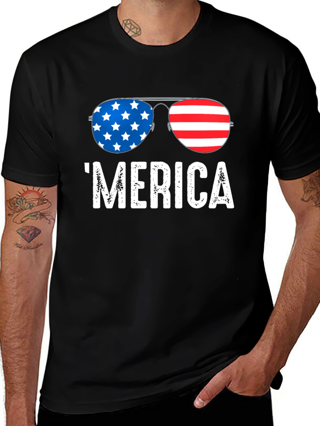 Variant 16 of Patriotic 'Merica Sunglasses T-Shirt