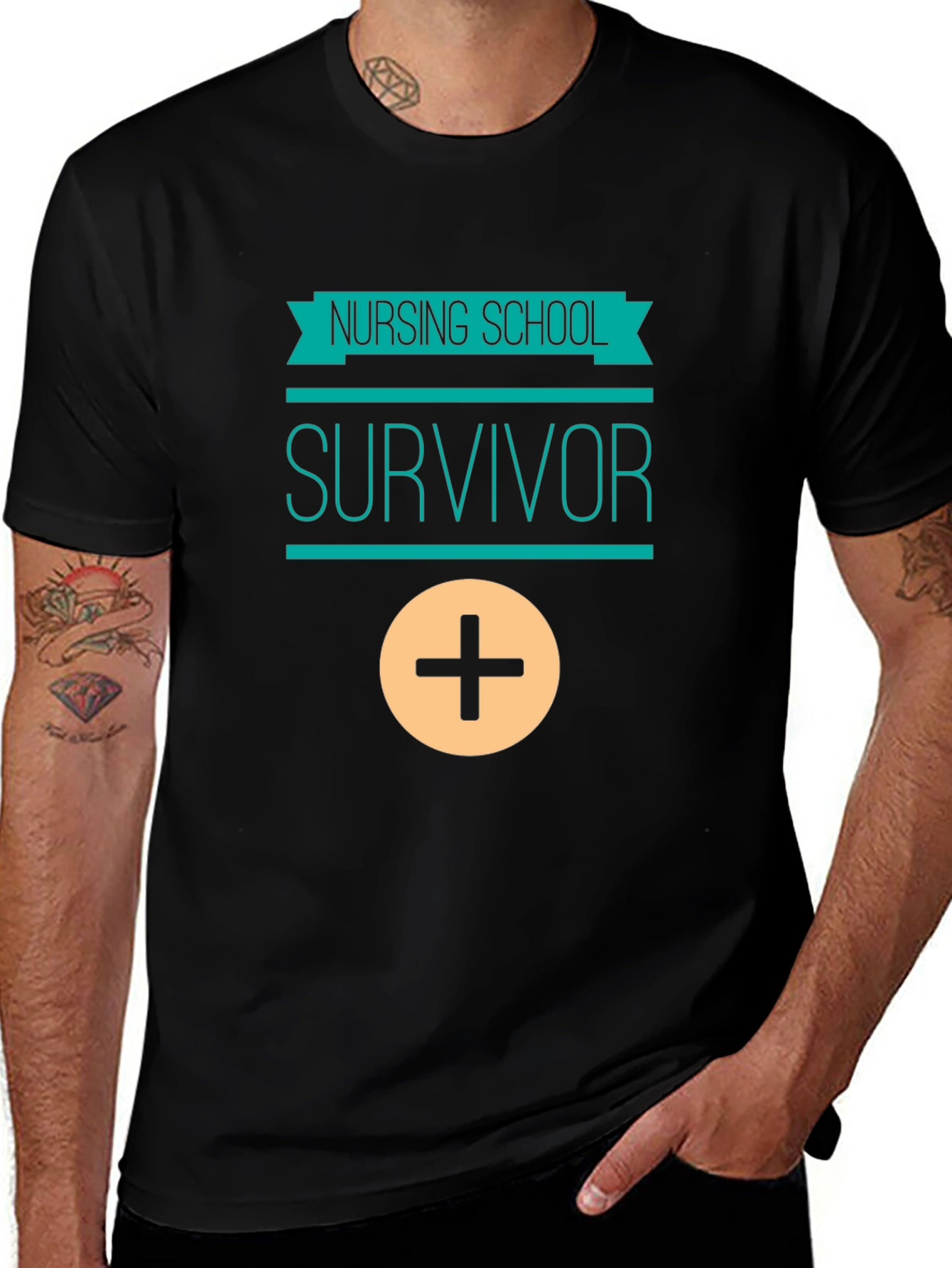 Variant 9 of Nursing School Survivor Black T-Shirt