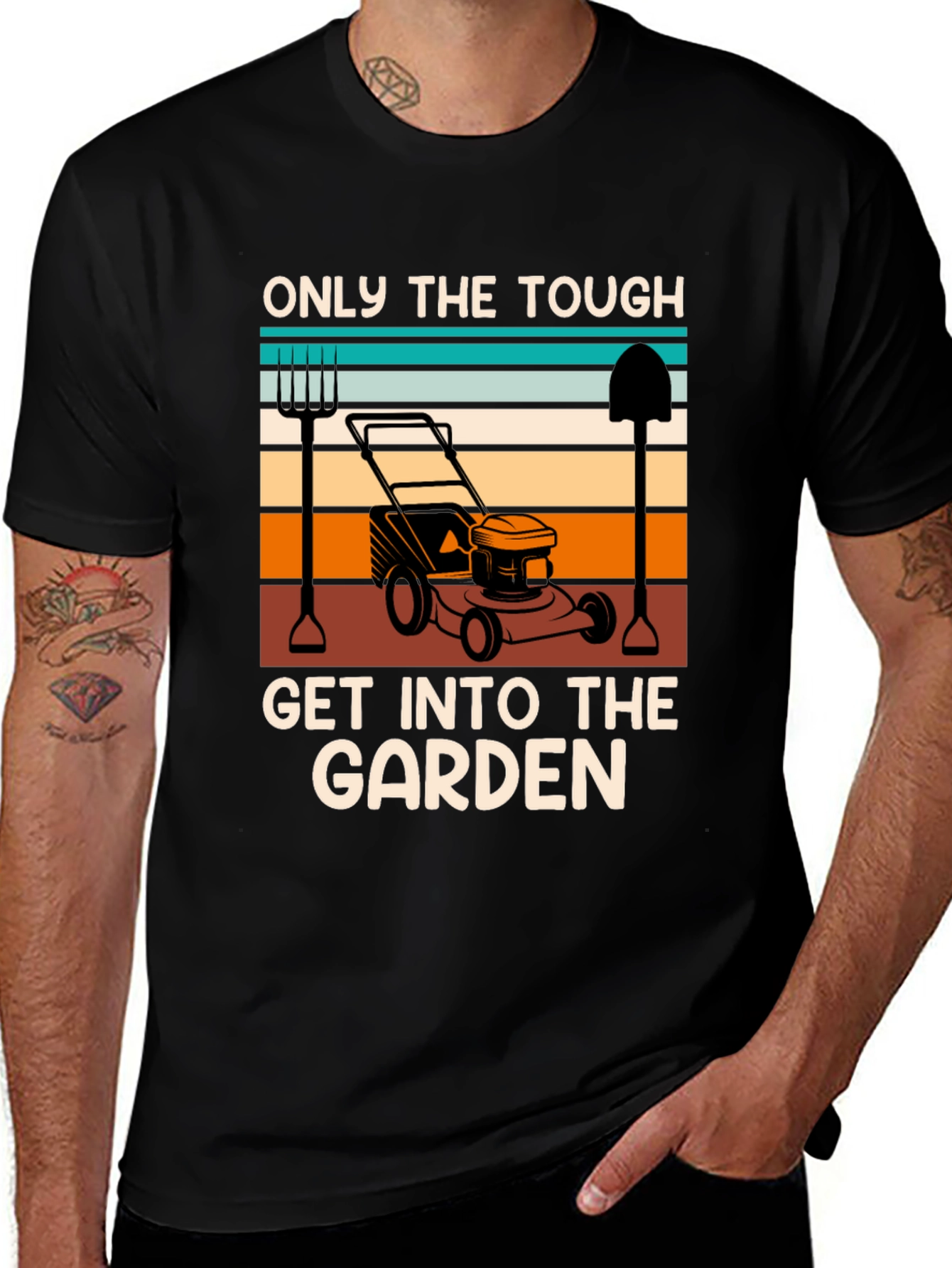 Variant 28 of Tough Garden T-Shirt - Lawn Mower Graphic
