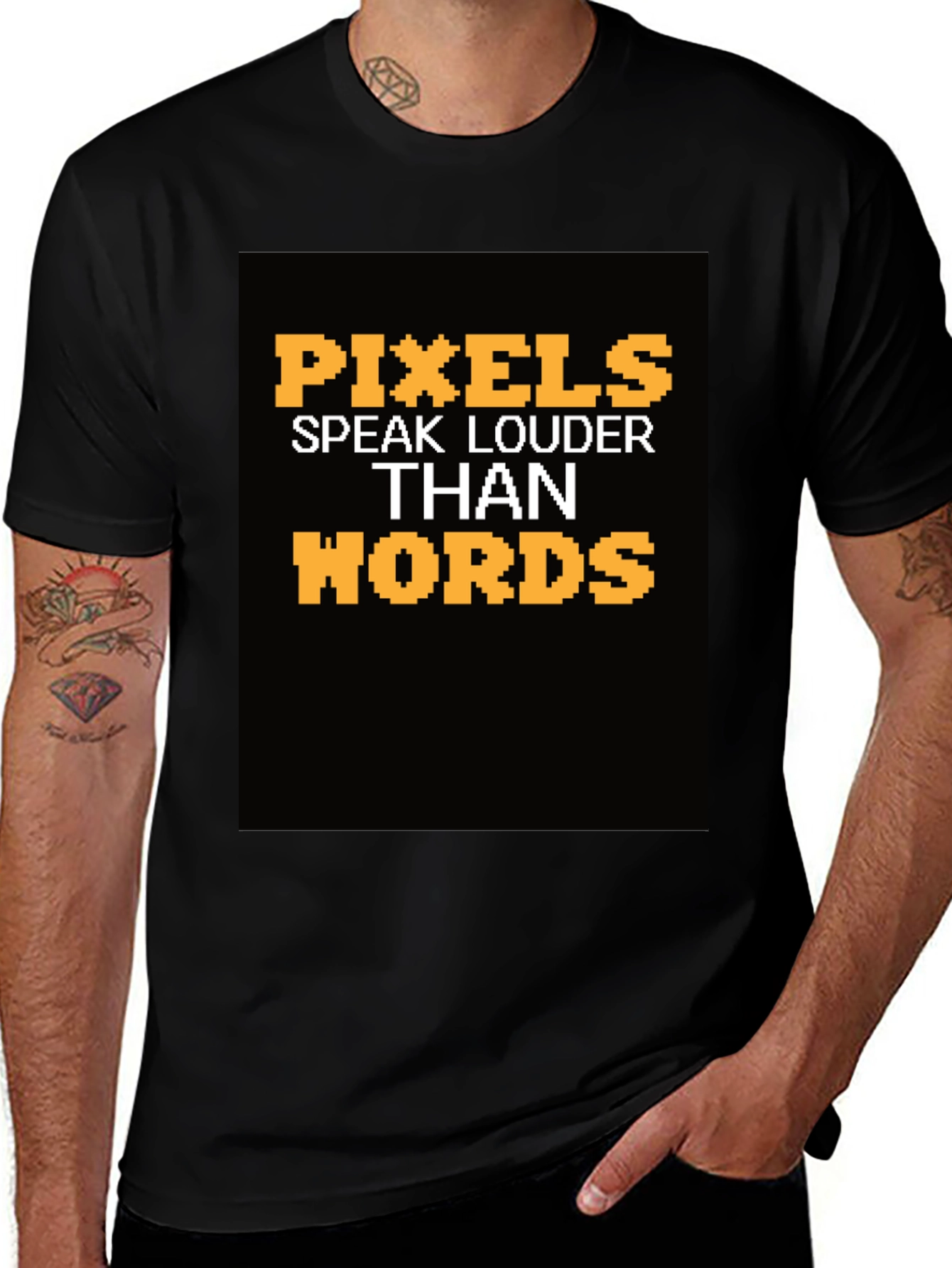Variant 22 of Pixels Speak Louder T-Shirt - Gamer Tee