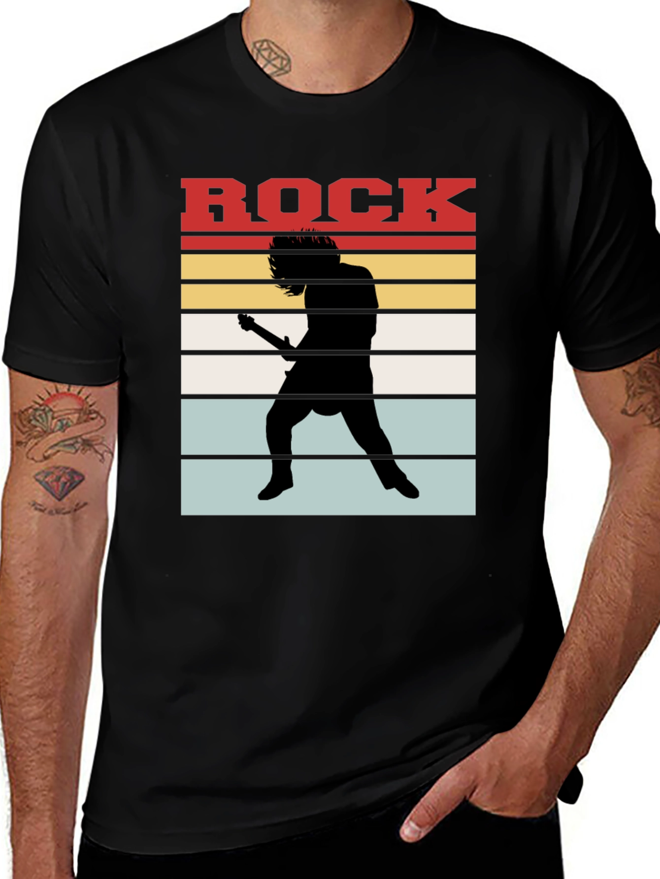 Variant 11 of Retro Rock Guitarist Graphic Tee