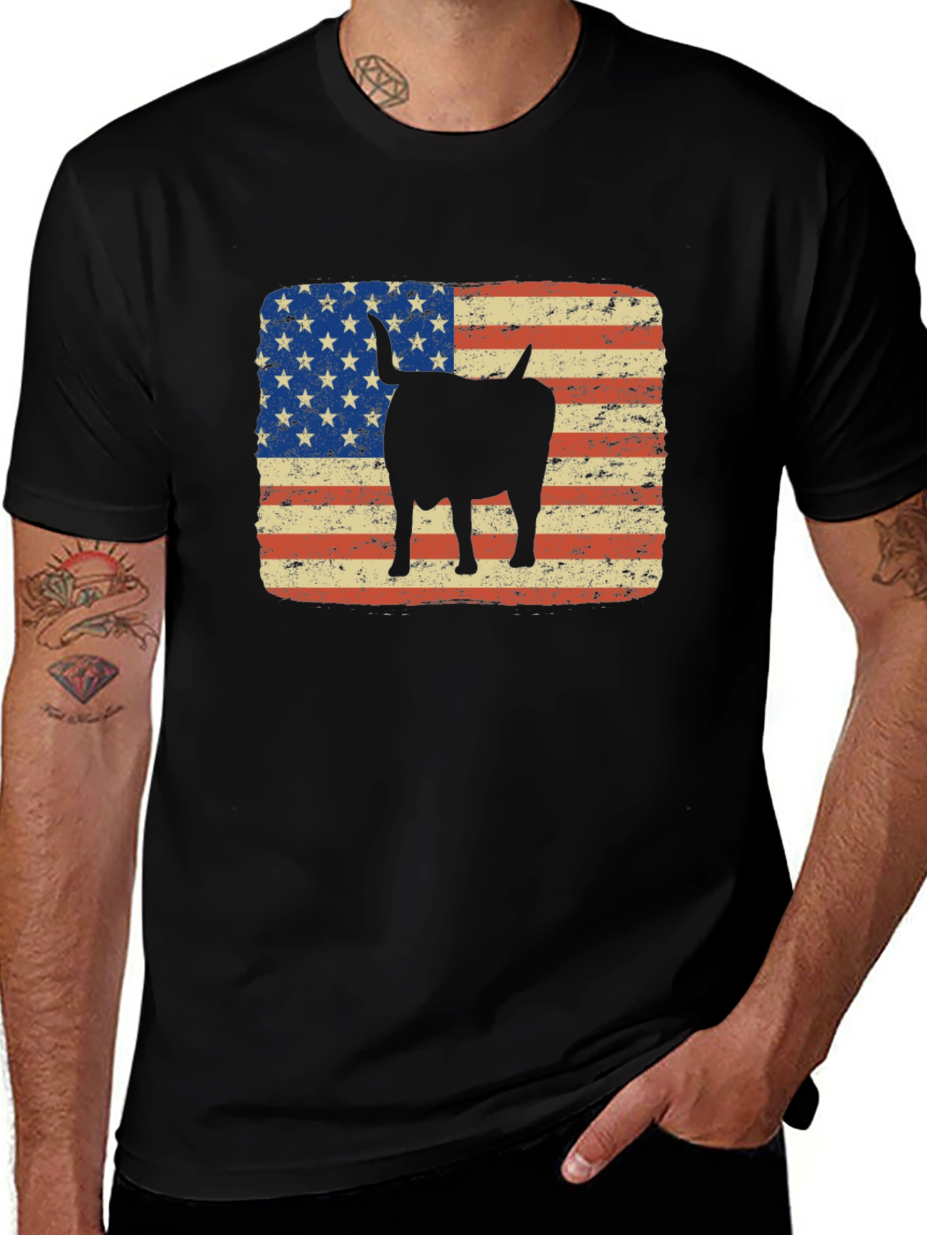 Variant 15 of American Flag Goat T-Shirt