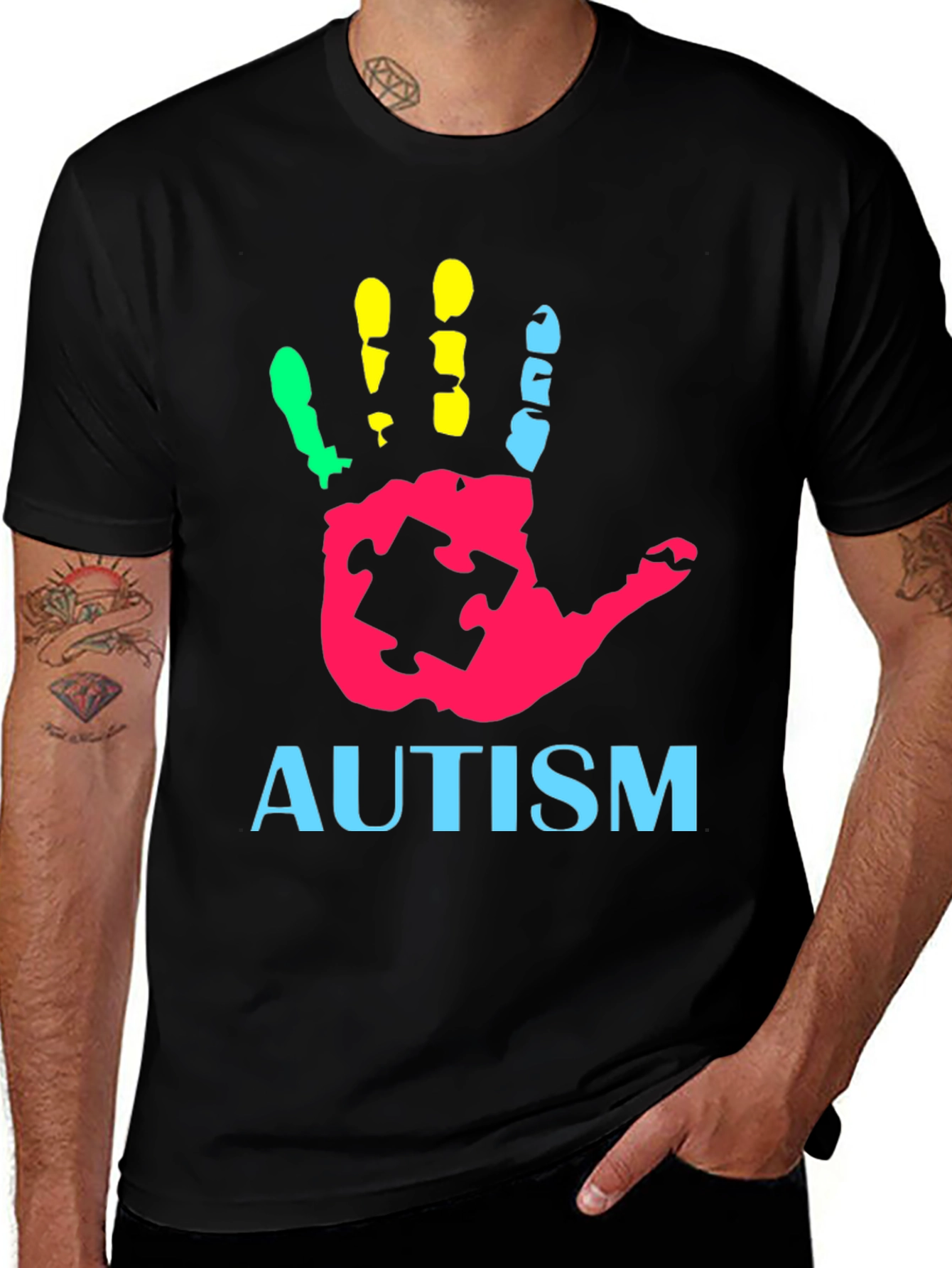 Autism Awareness Handprint Graphic Tee