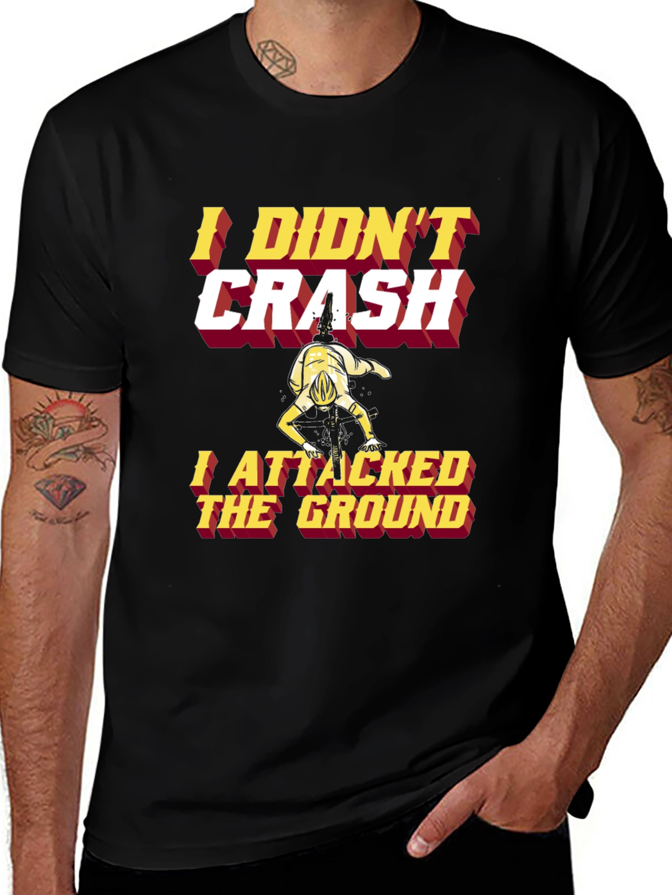 Variant 14 of I Didn't Crash T-Shirt - Funny Cycling Humor
