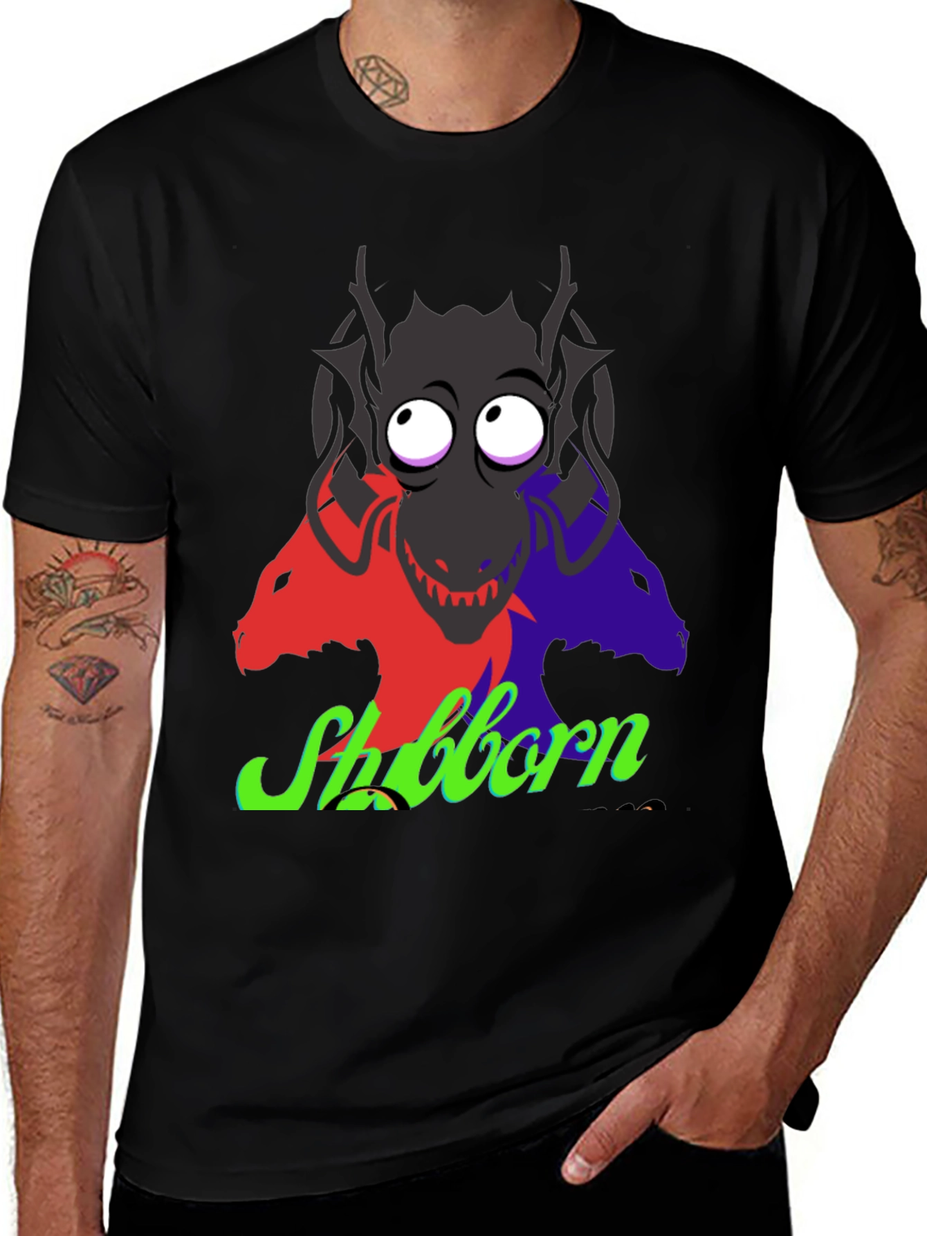 Variant 10 of Stubborn Three-Headed Dragon Graphic Tee