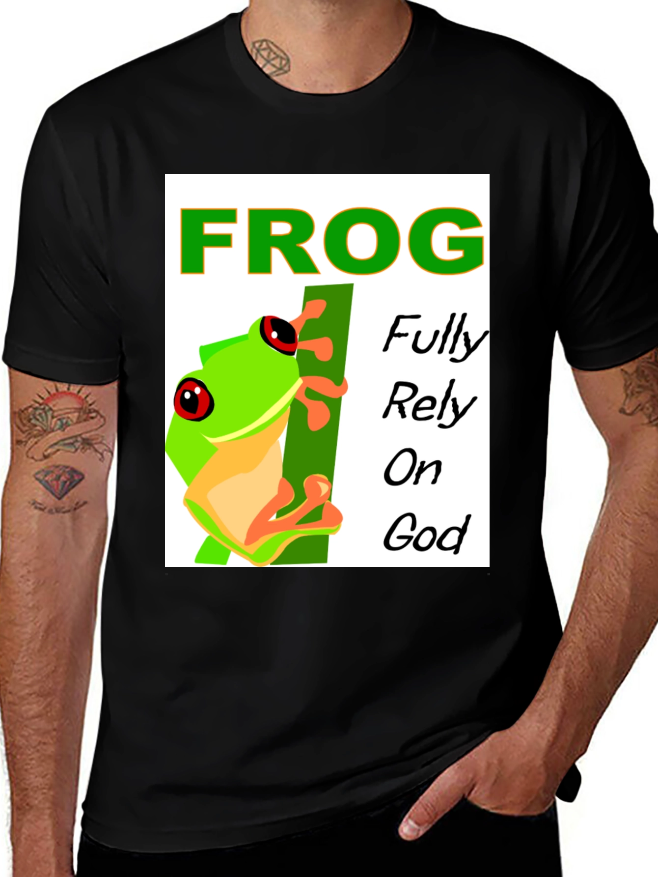 Variant 20 of Frog Fully Rely on God T-Shirt