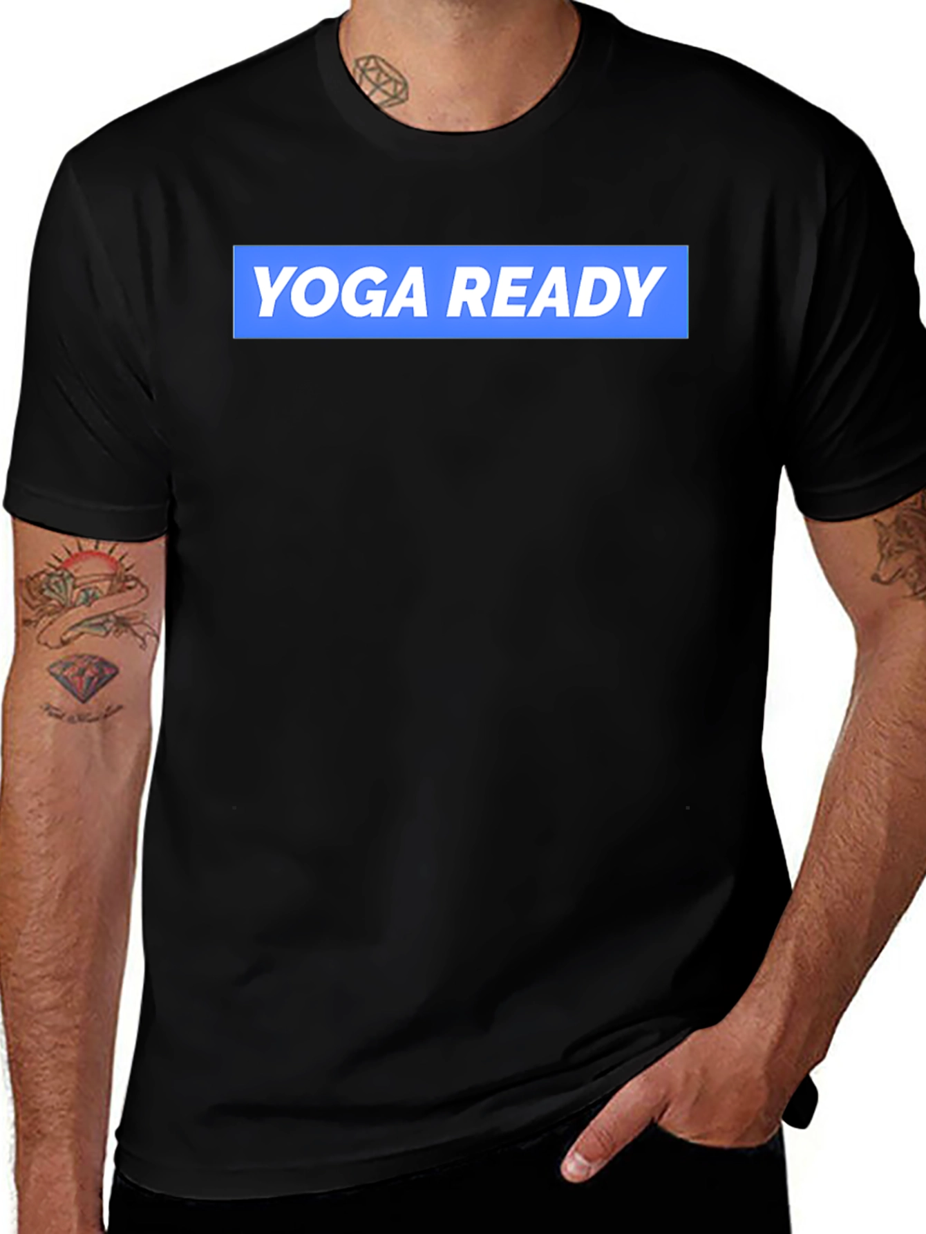 Variant 22 of Yoga Ready Black Cotton Graphic Tee