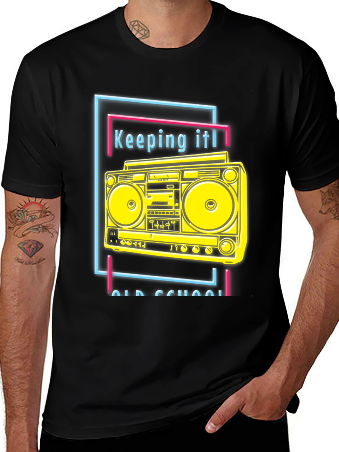 Variant 28 of Retro Boombox Graphic Tee - Keeping It Old School
