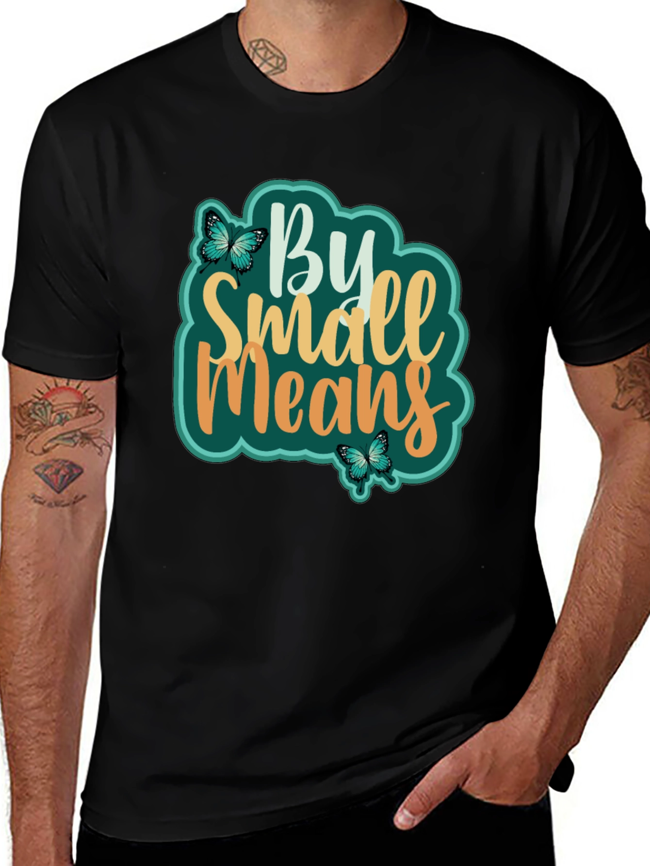 Variant 6 of By Small Means Graphic Tee - Black Cotton T-Shirt