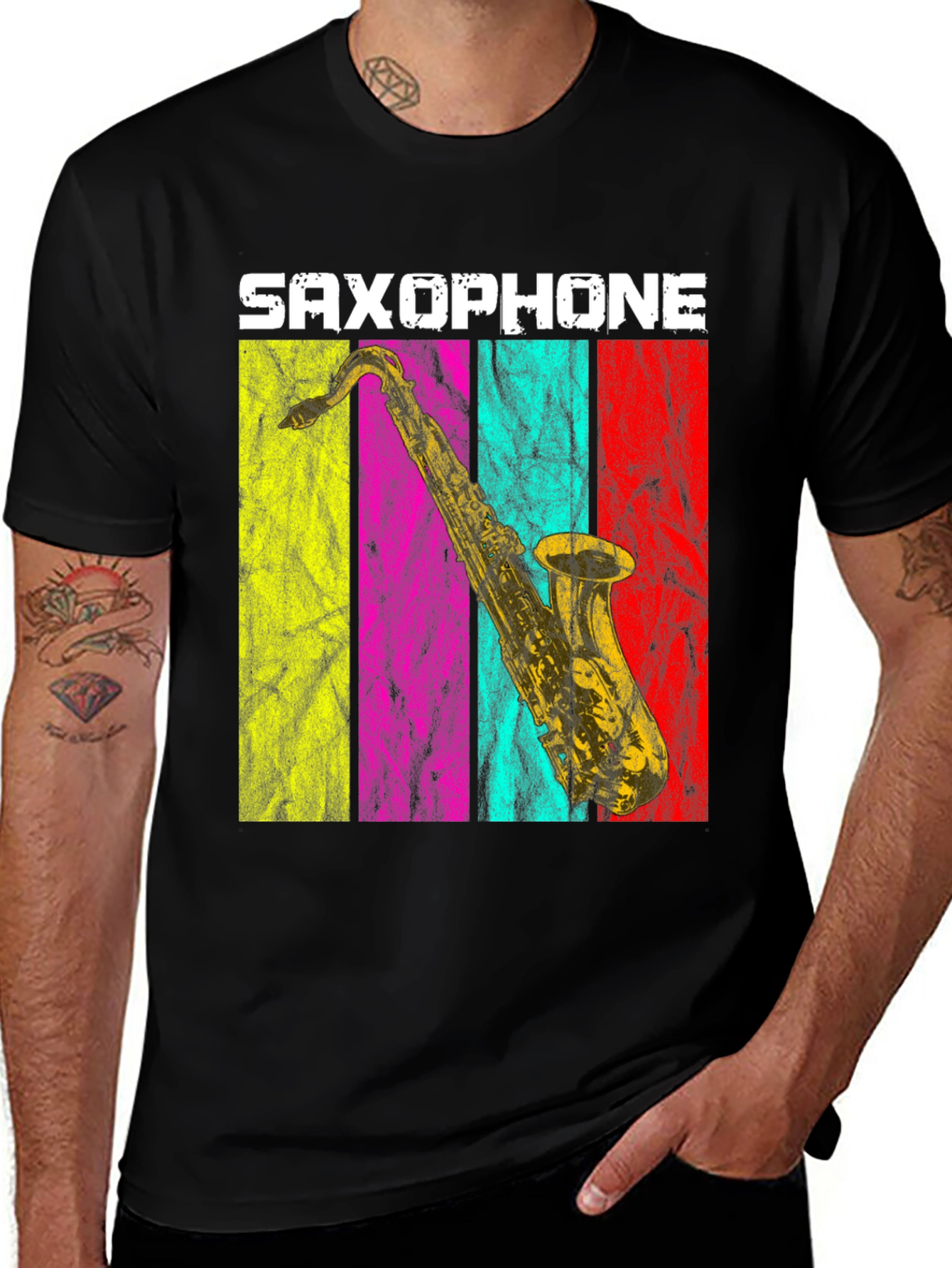 Variant 24 of Saxophone Retro Music Lover Graphic T-Shirt