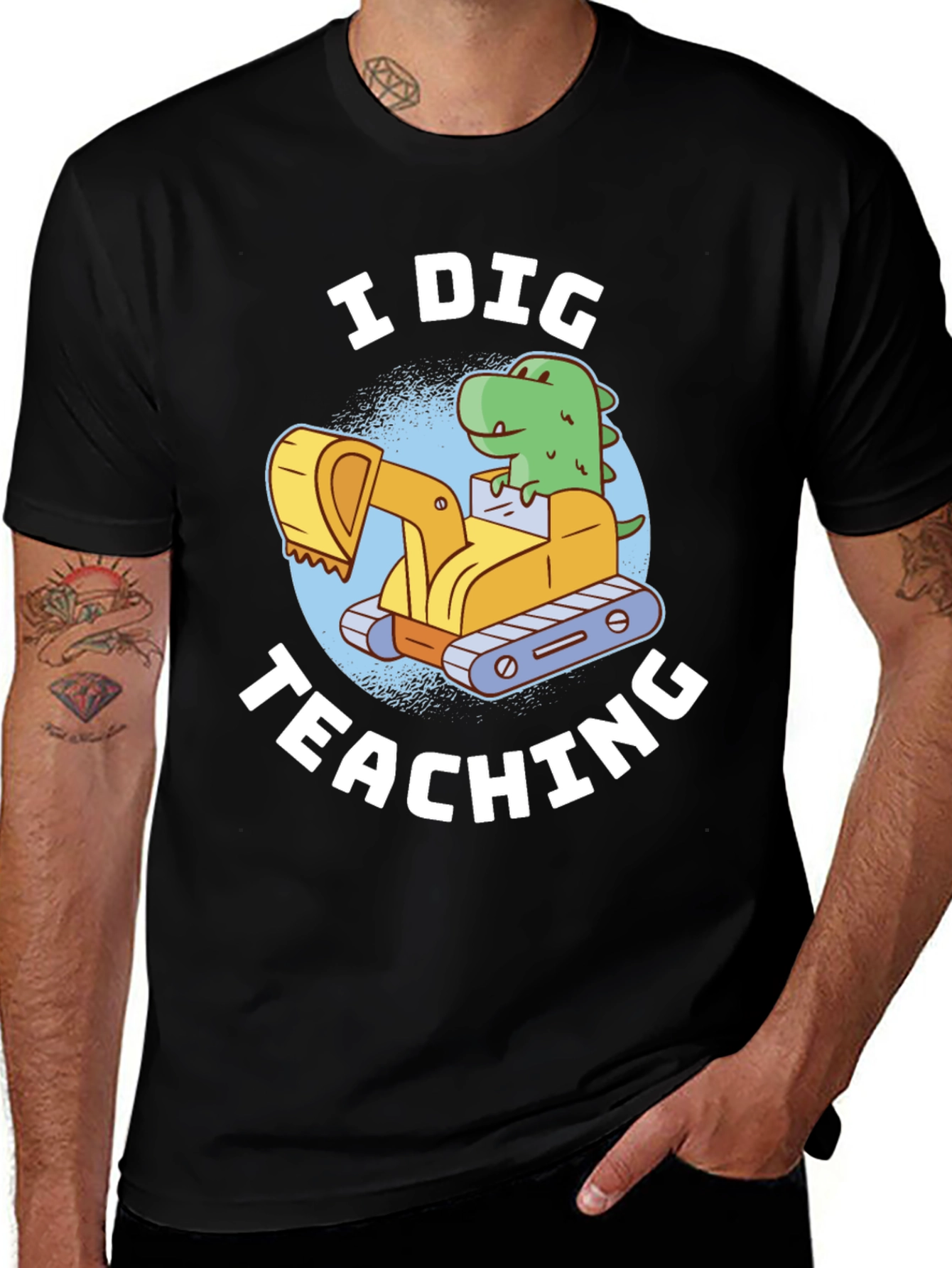 Variant 17 of I Dig Teaching T-Shirt, Dinosaur Excavator Tee