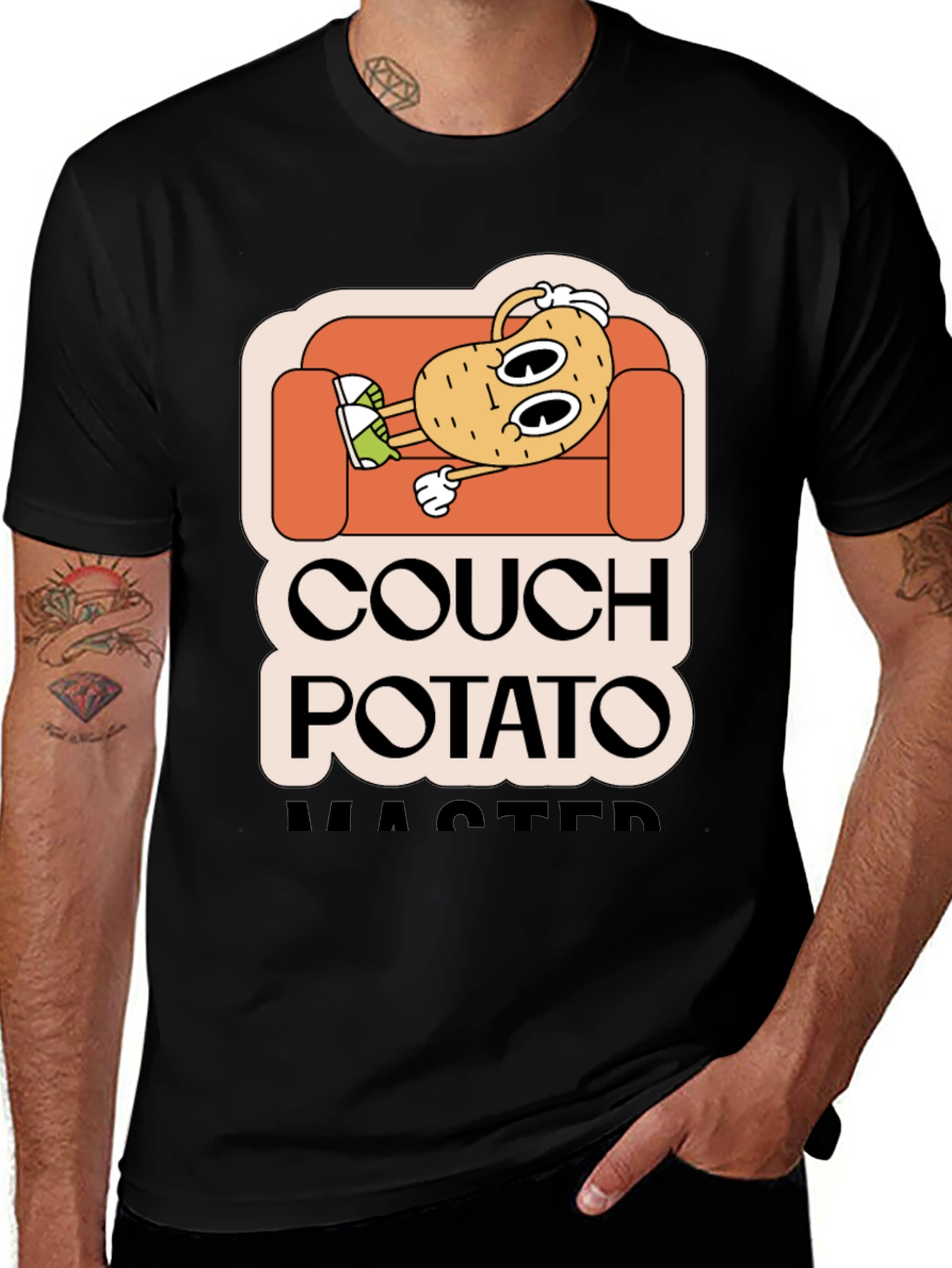 Variant 30 of Couch Potato Master T-Shirt Funny Lazy Lounging Design