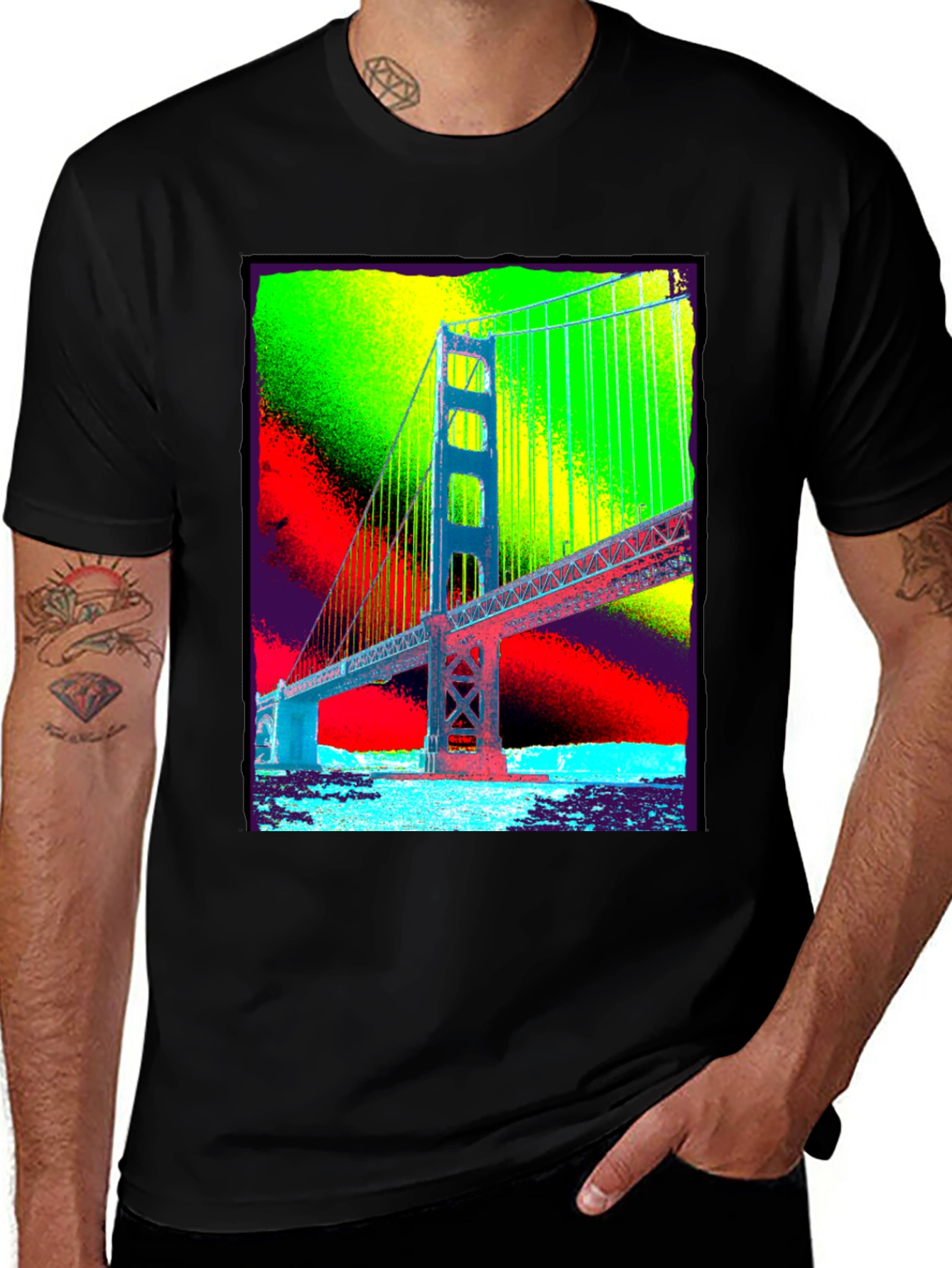 Variant 19 of Golden Gate Bridge Graphic Tee - Vibrant Pop Art Design