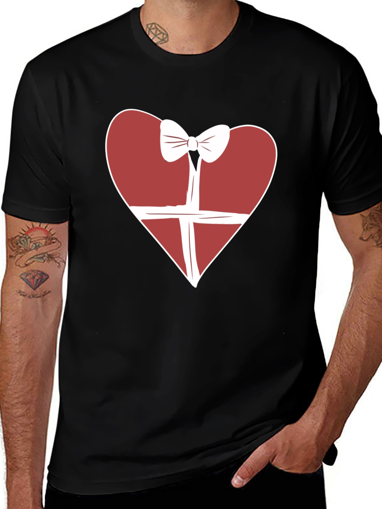 Variant 19 of Heart Gift T-Shirt - Black Graphic Tee