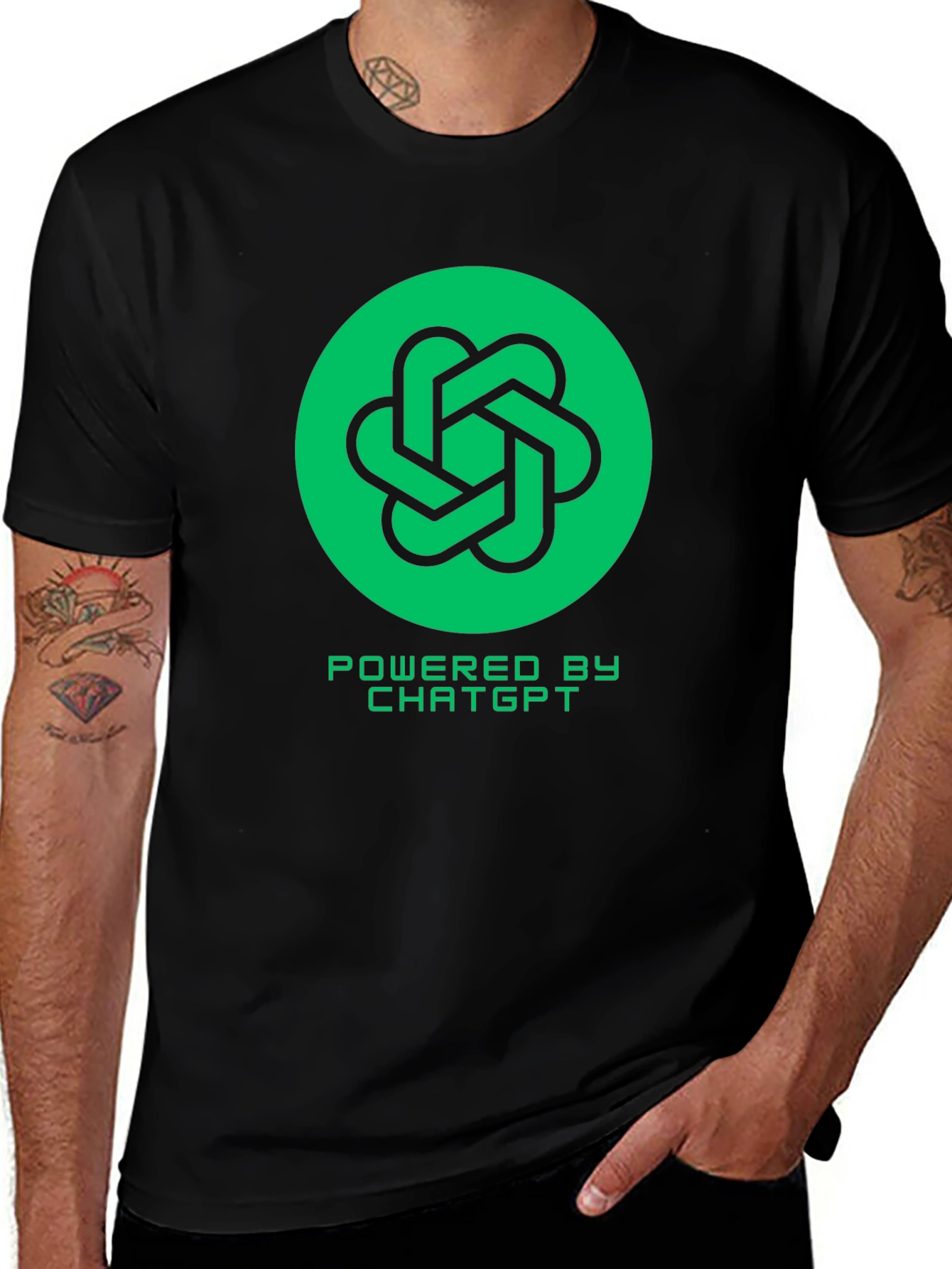 Powered by ChatGPT Black T-Shirt