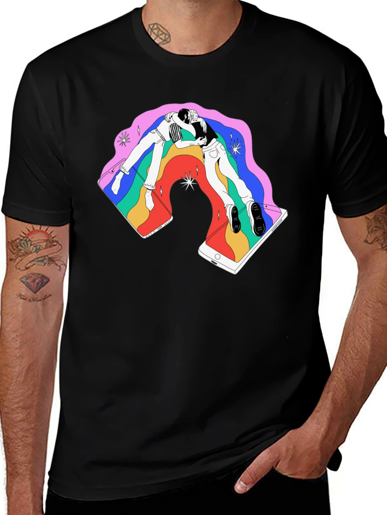 Variant 26 of Rainbow Smartphone Graphic Tee
