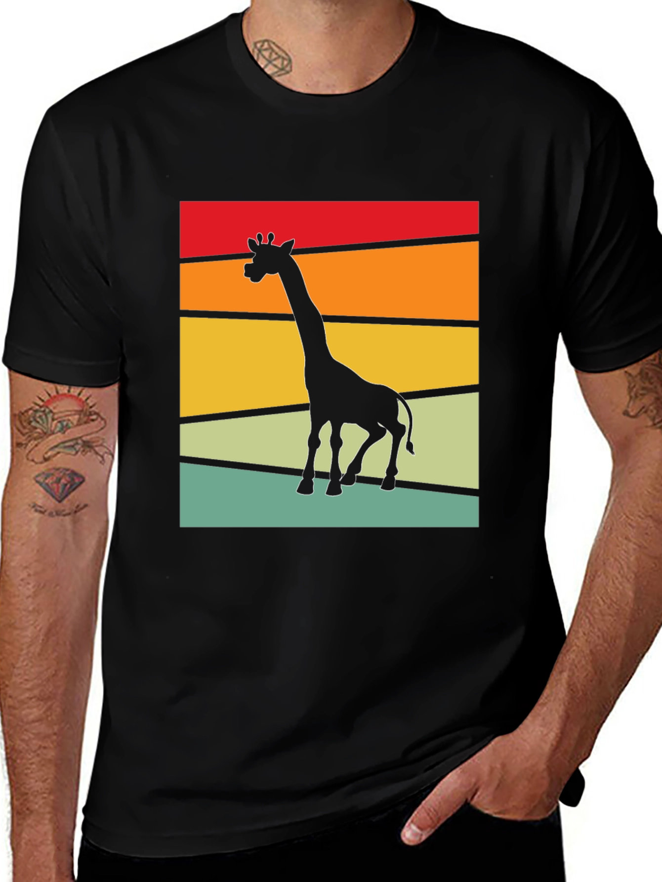 Variant 14 of Retro Giraffe T-Shirt - Vintage Style Animal Tee