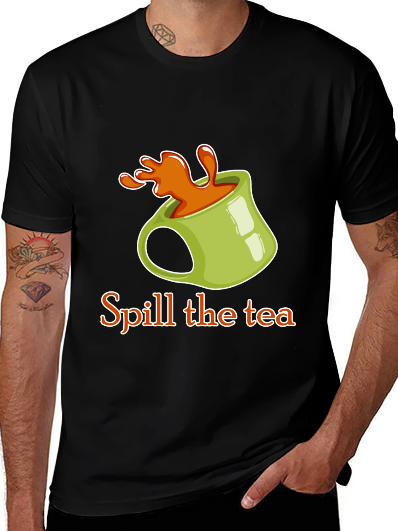 Variant 13 of Spill the Tea Graphic Tee - Trendy Novelty T-Shirt