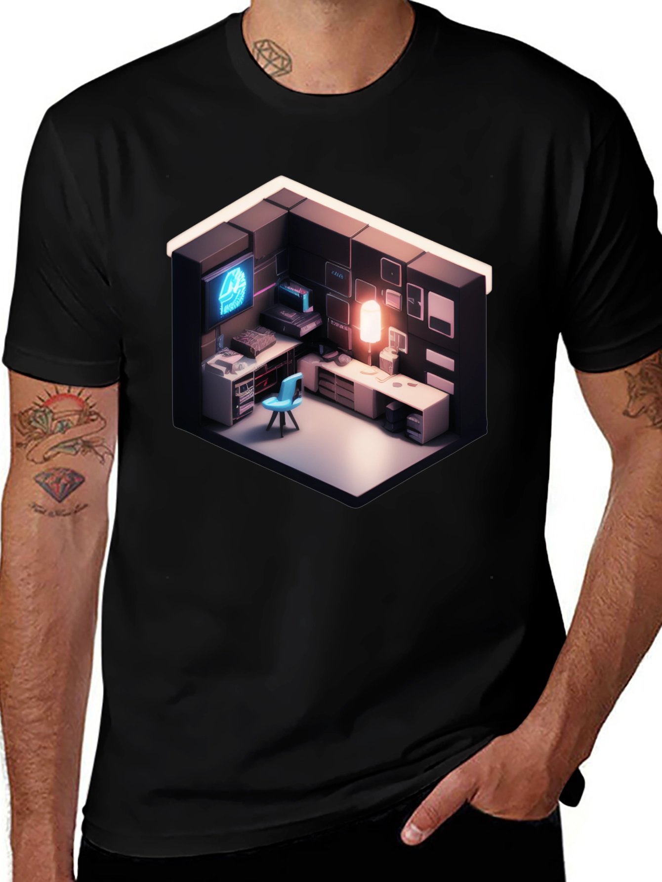 Isometric Gaming Room Tee - Gamer's Delight