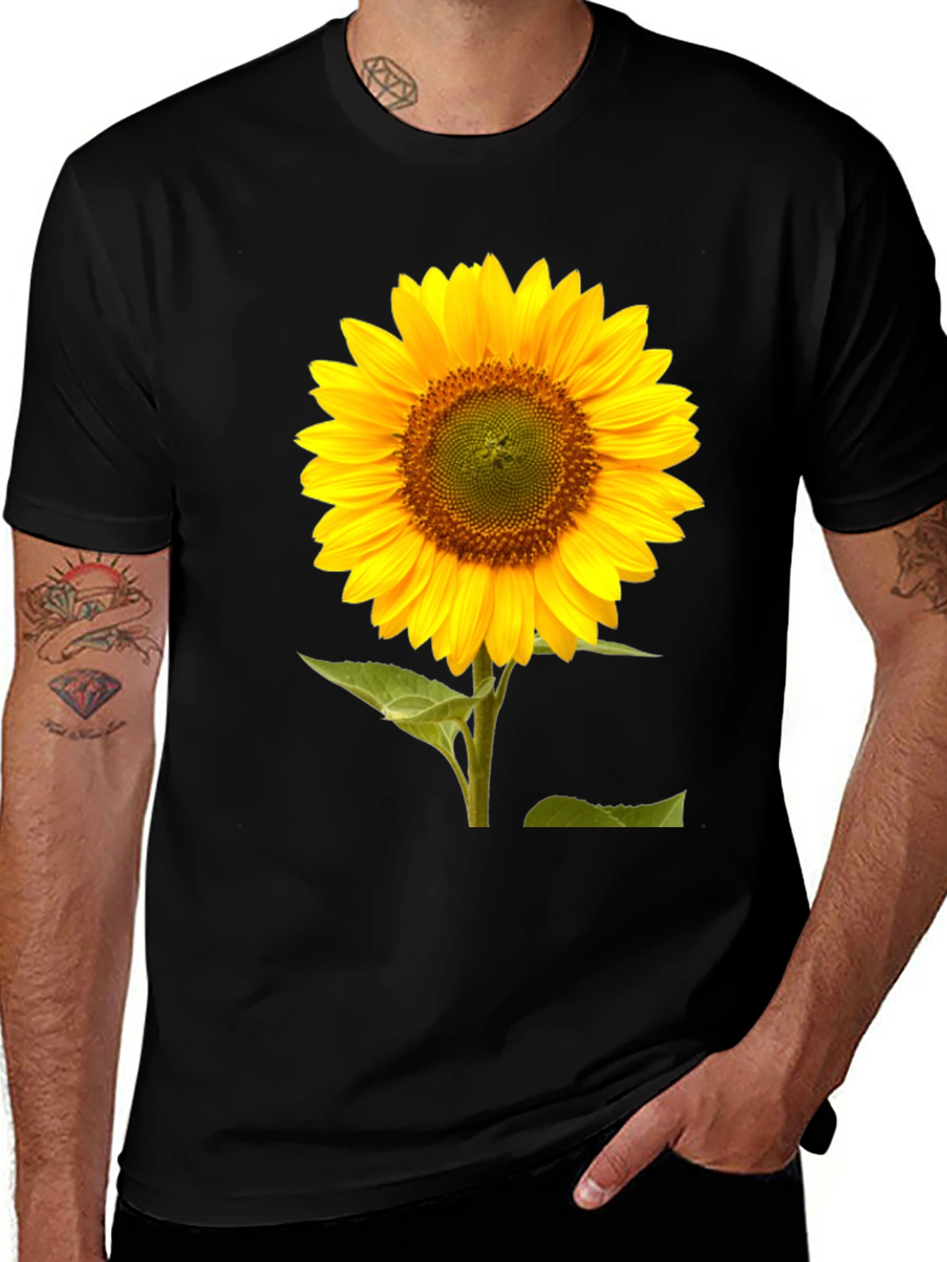 Variant 9 of Sunflower Graphic T-Shirt - Stylish Floral Tee