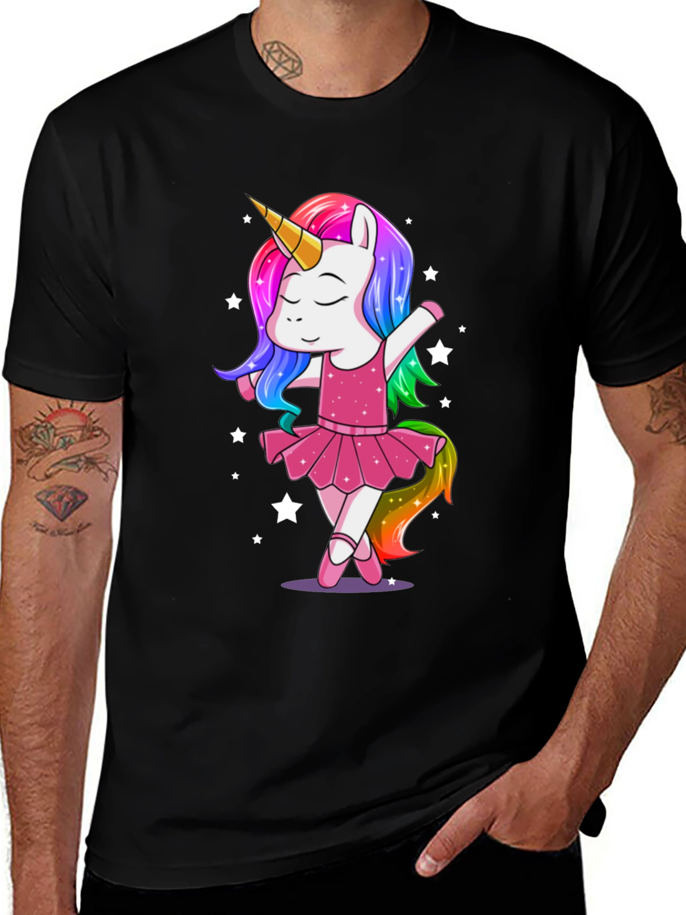 Variant 9 of Unicorn Ballerina Graphic T-Shirt - Whimsical Cotton Tee