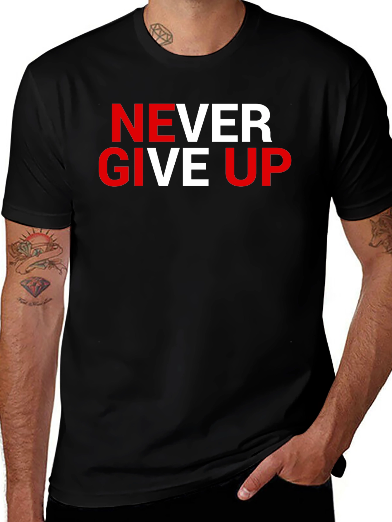 Variant 22 of Never Give Up Graphic Tee - Motivational T-Shirt