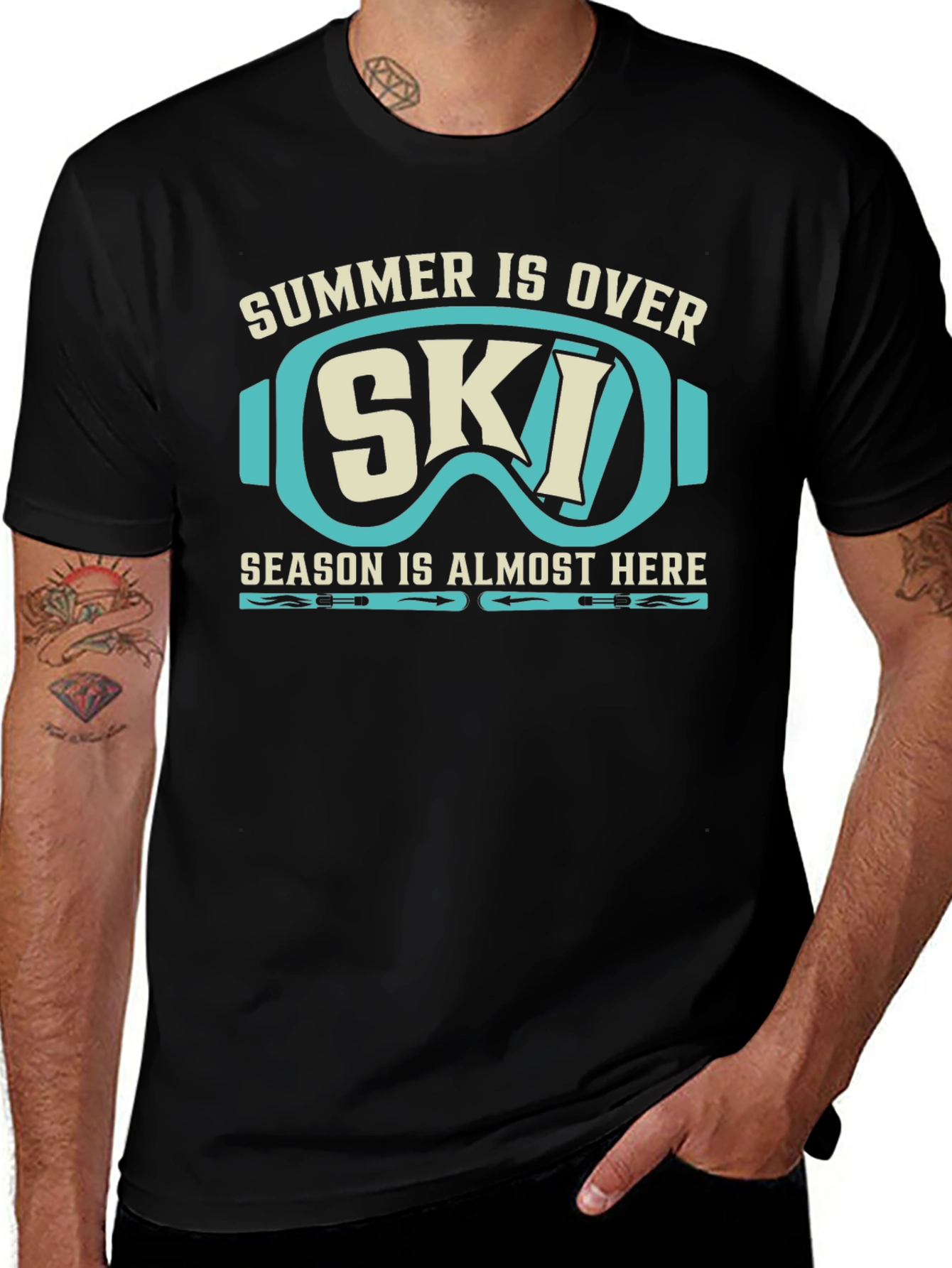 Variant 8 of Summer is Over Ski Season T-Shirt