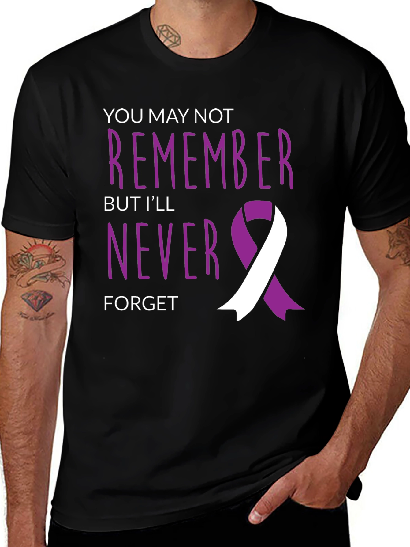 Never Forget Awareness Ribbon Graphic Tee