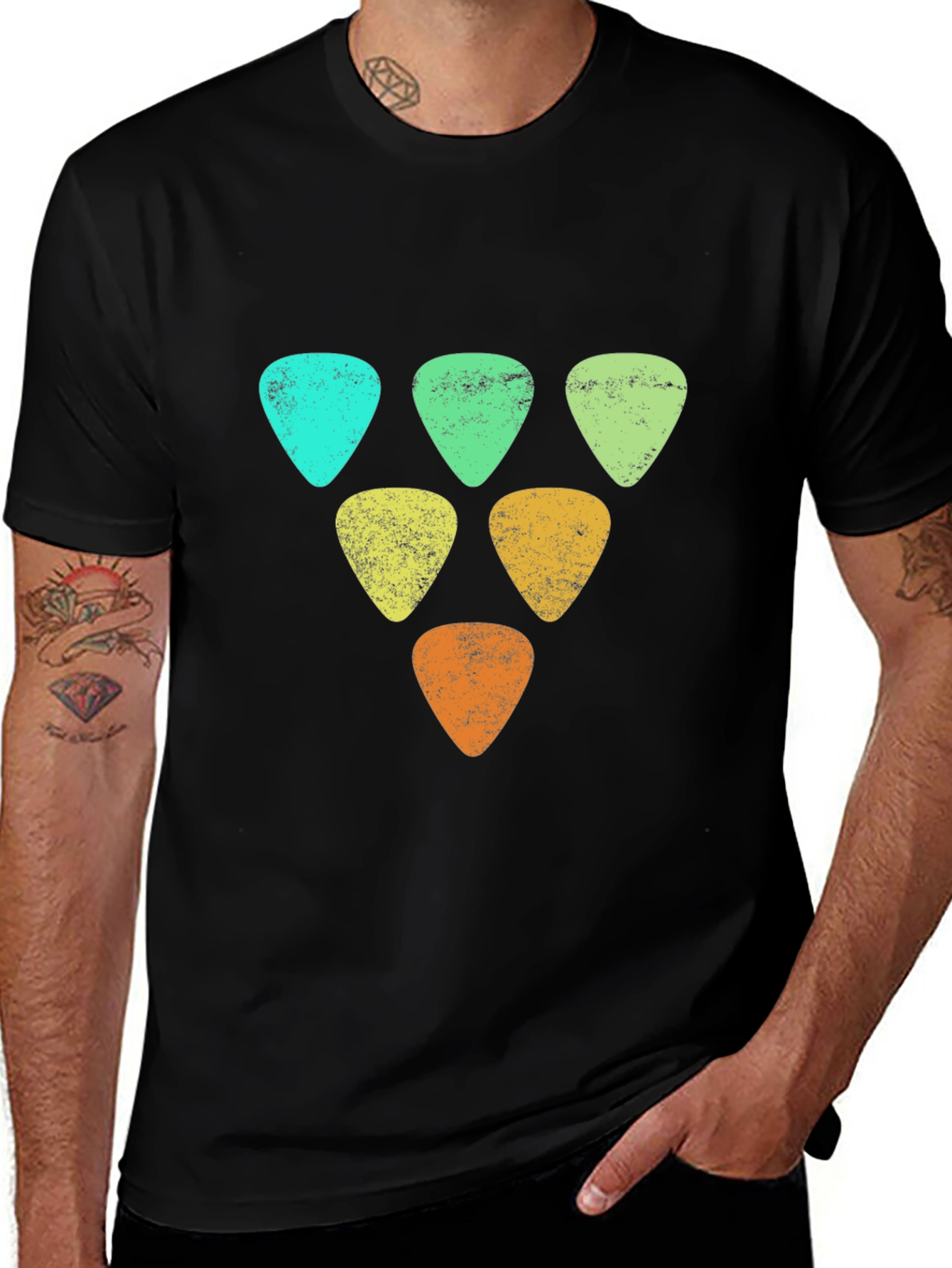 Variant 17 of Retro Guitar Pick T-Shirt - Vintage Style Musician Tee