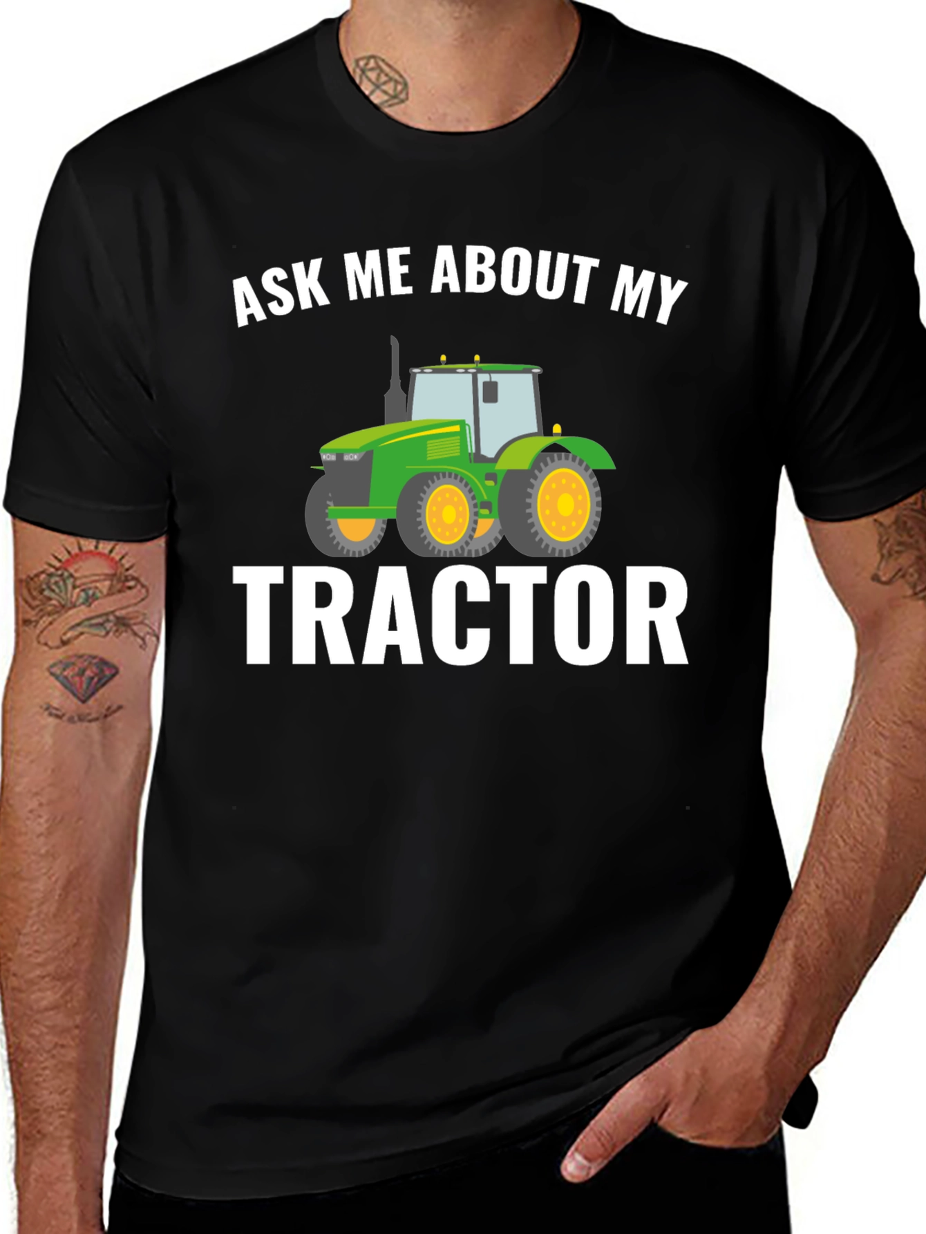 Variant 23 of Ask Me About My Tractor Graphic Tee - Farming T-Shirt
