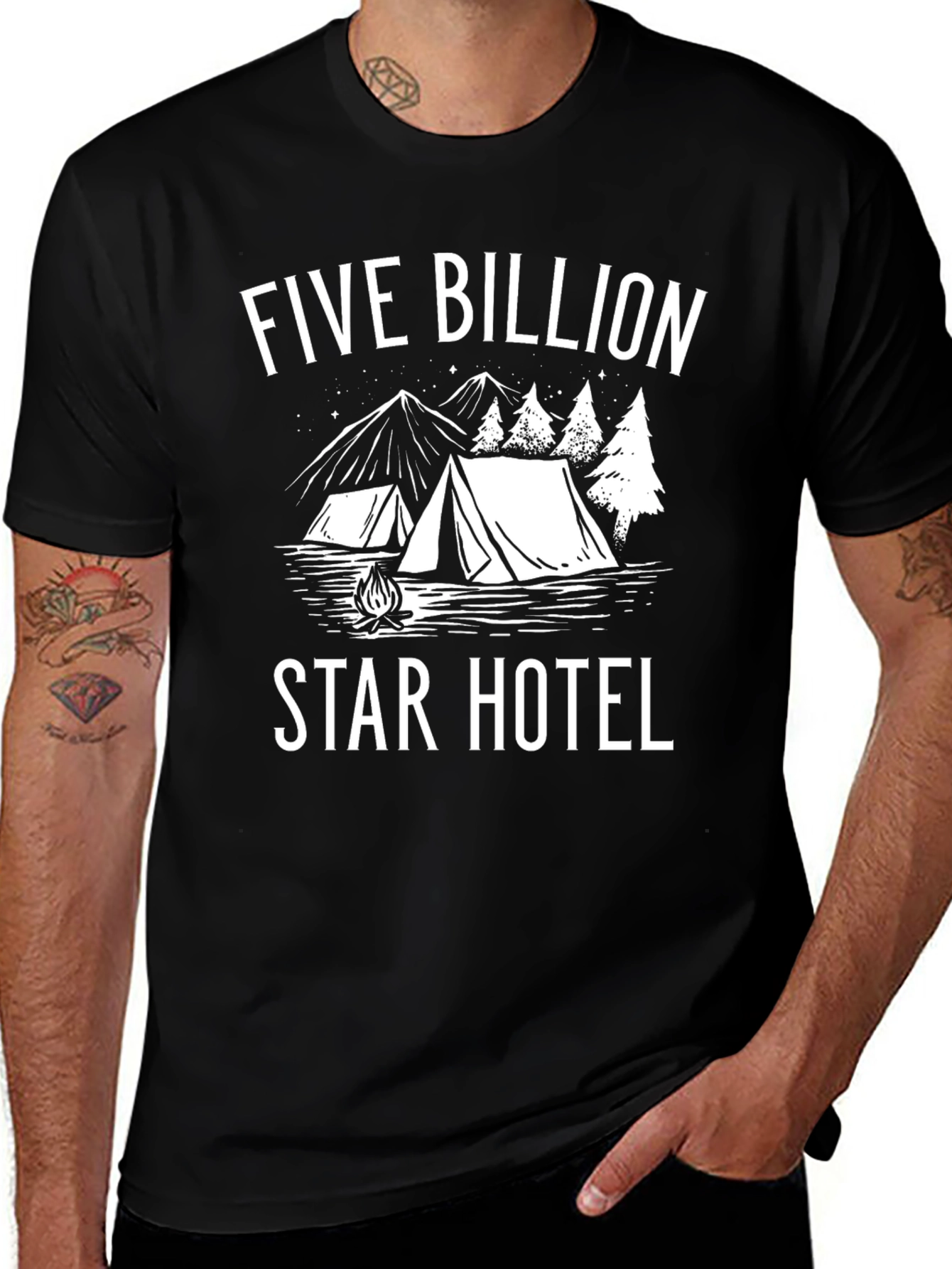 Variant 11 of Five Billion Star Hotel Camping T-Shirt
