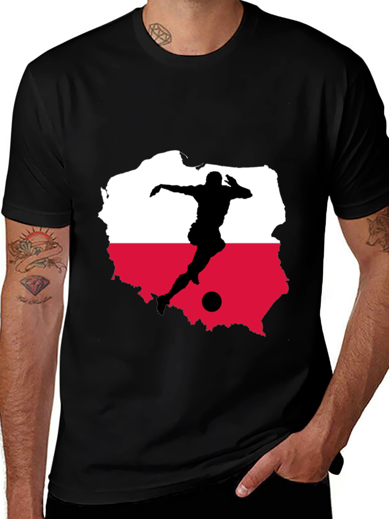 Poland Soccer Black Tee - Show Your Pride!