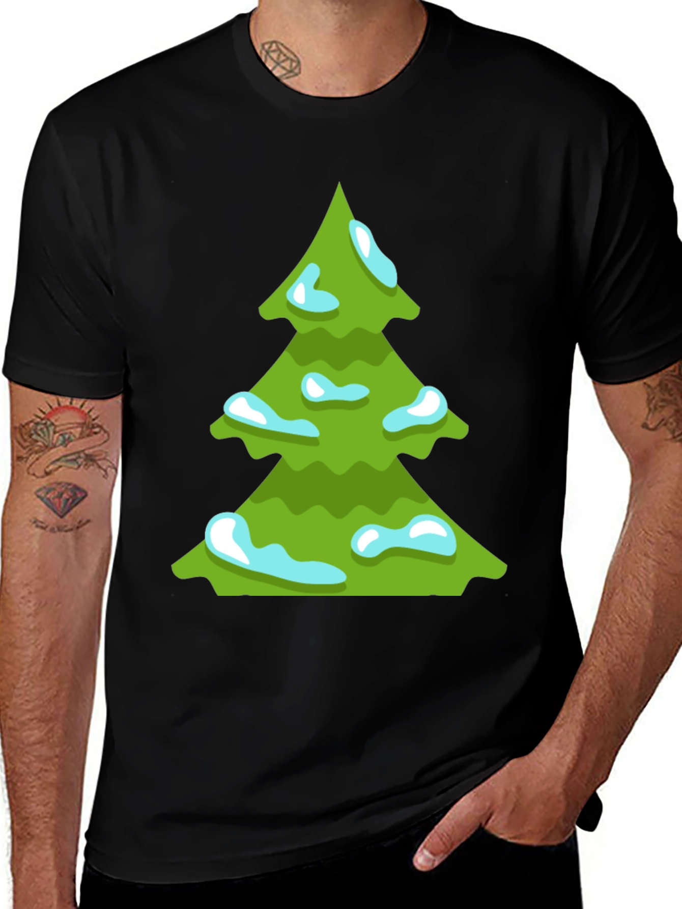 Festive Christmas Tree Graphic Tee - Holiday Style