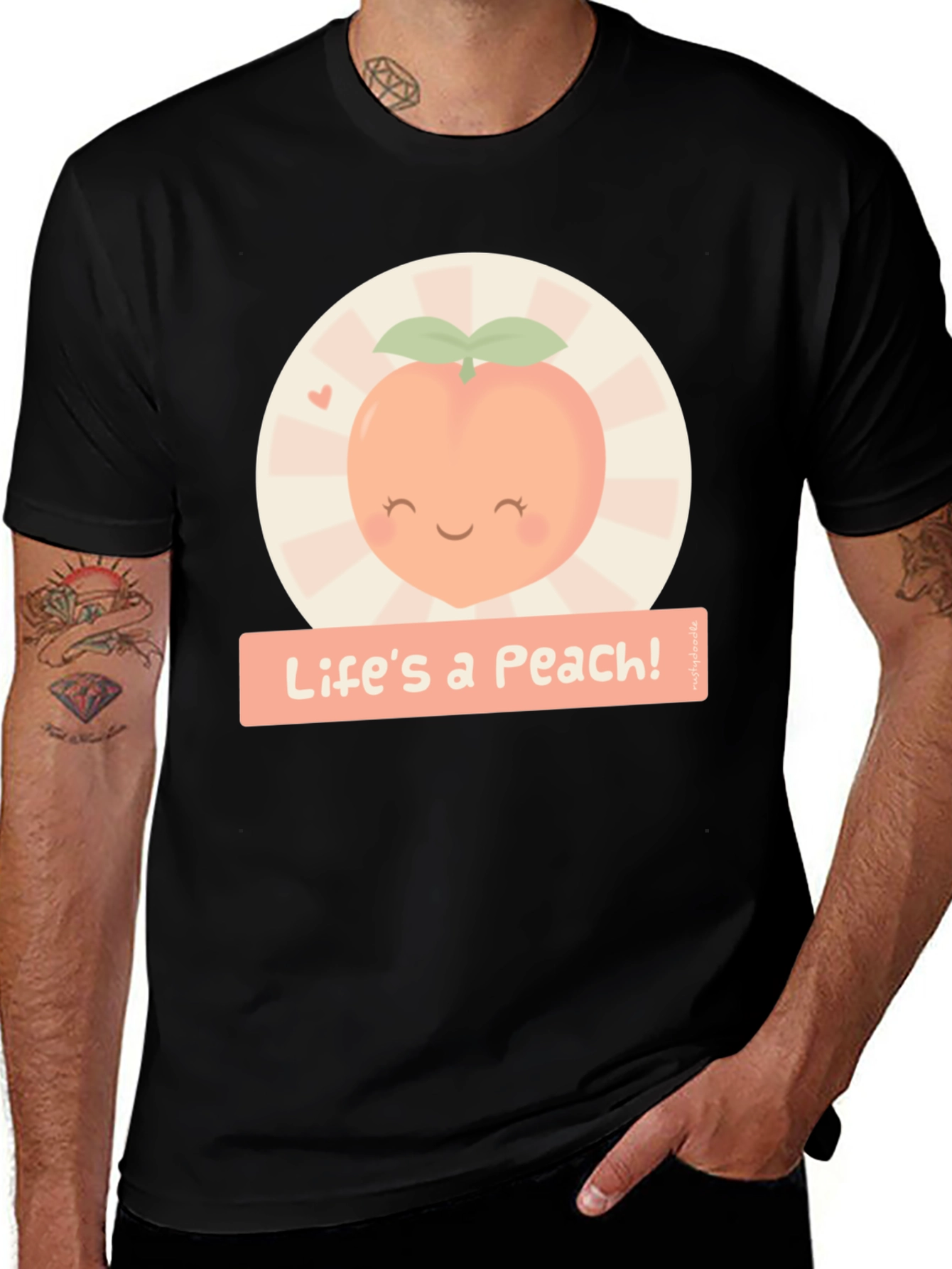 Variant 21 of Life's a Peach! Graphic T-Shirt - Cute Fruit Design
