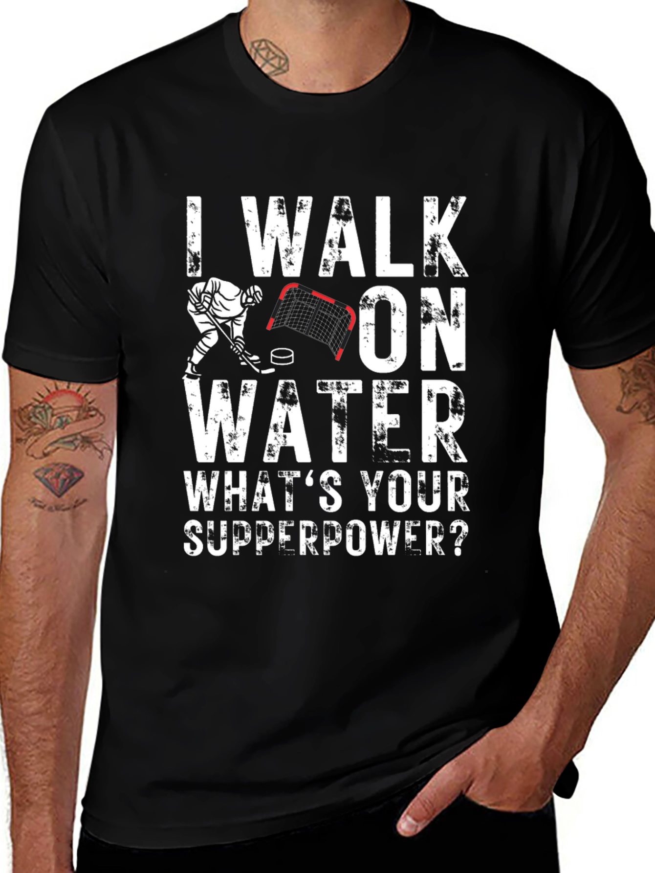 Variant 29 of I Walk on Water Hockey T-Shirt