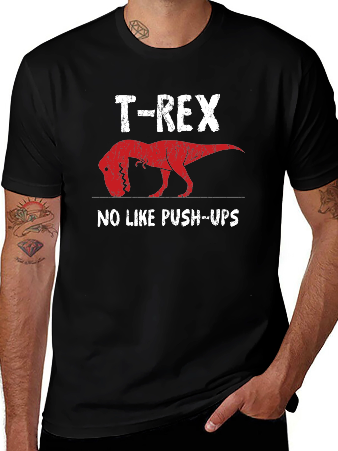 Variant 15 of T-Rex No Like Push-Ups Graphic Tee