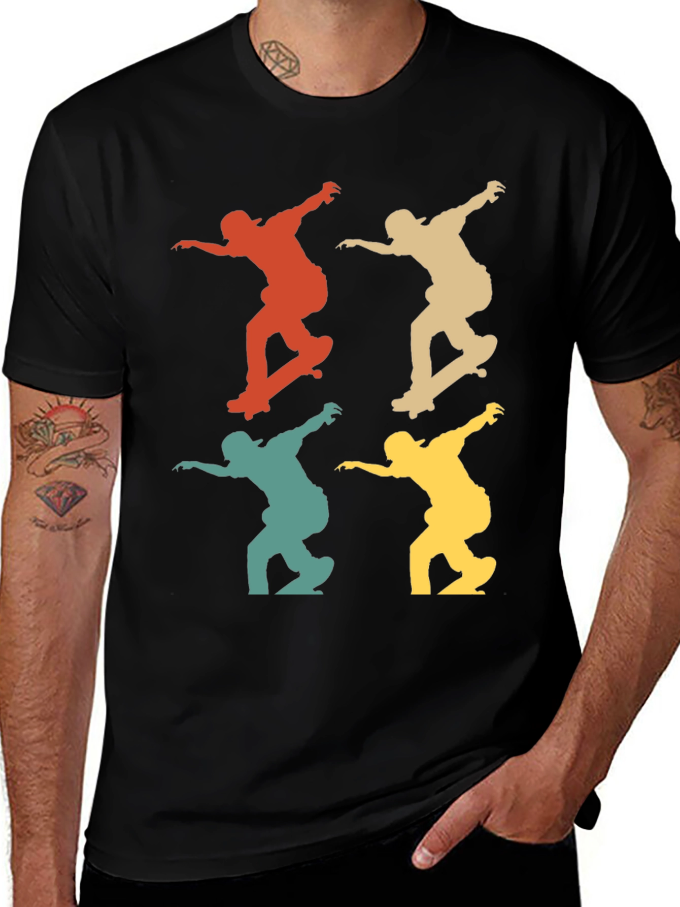 Variant 2 of Retro Skateboarder T-Shirt - Cool Graphic Tee