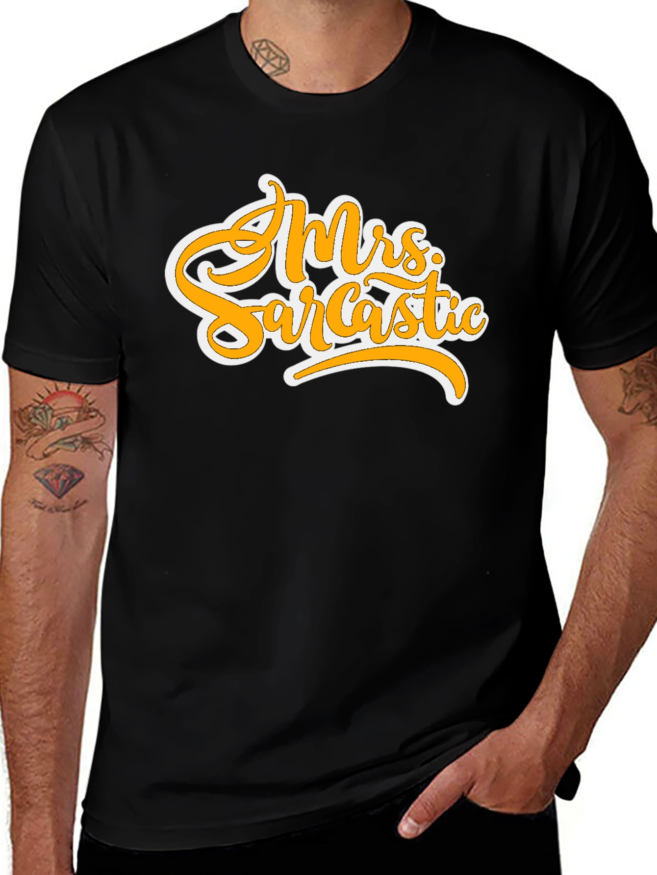 Variant 19 of Mrs. Sarcastic Graphic T-Shirt - Black