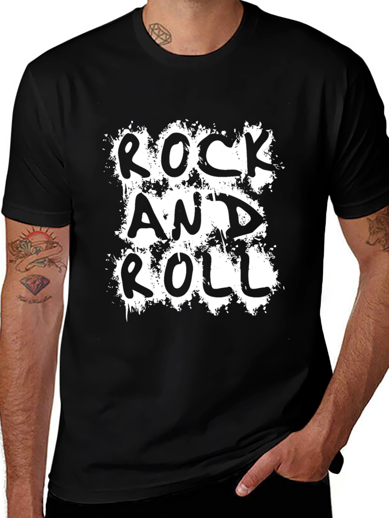 Rock and Roll Graphic Tee - Black