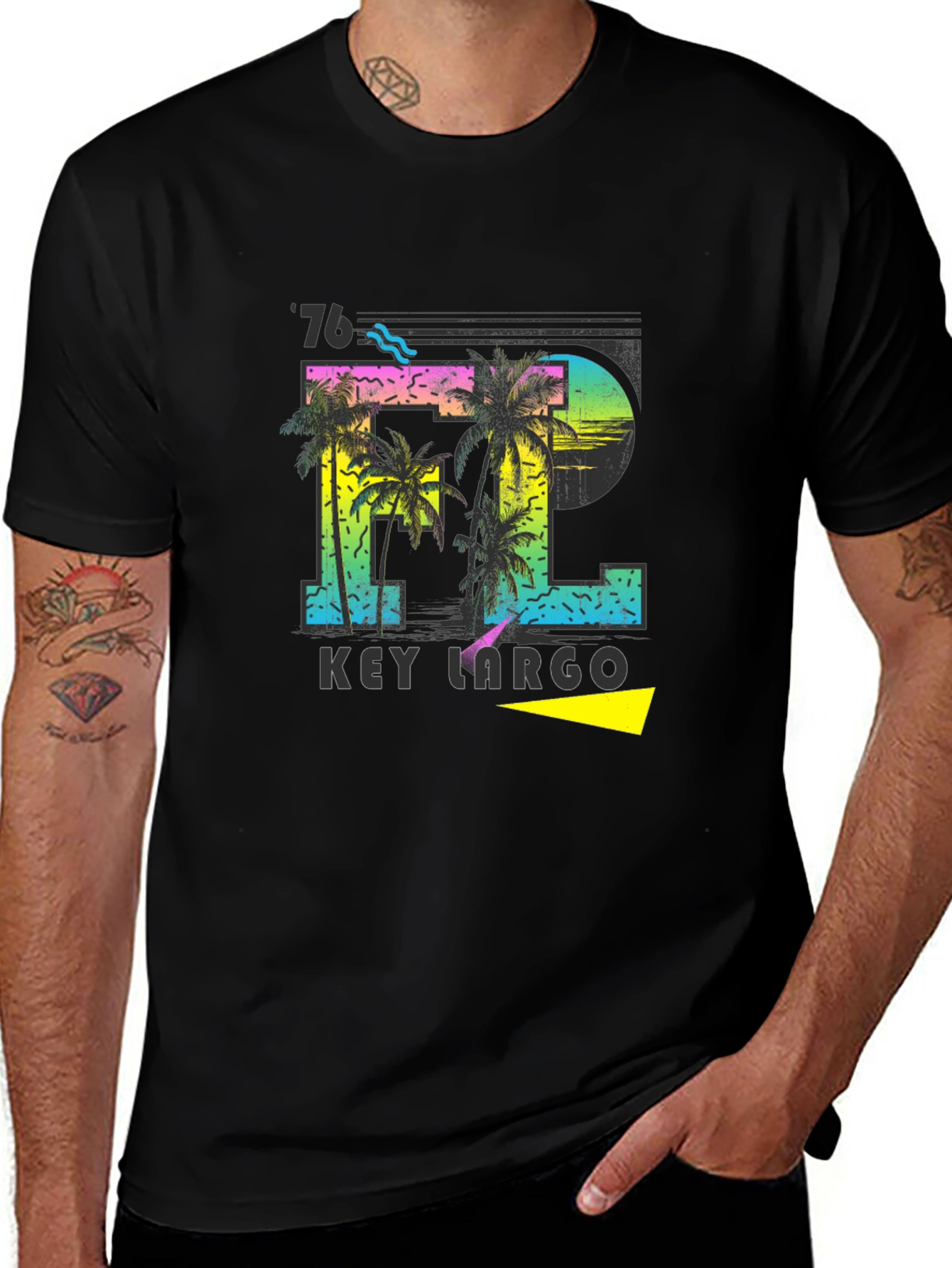 Variant 28 of Key Largo FL Palm Tree Graphic T-Shirt