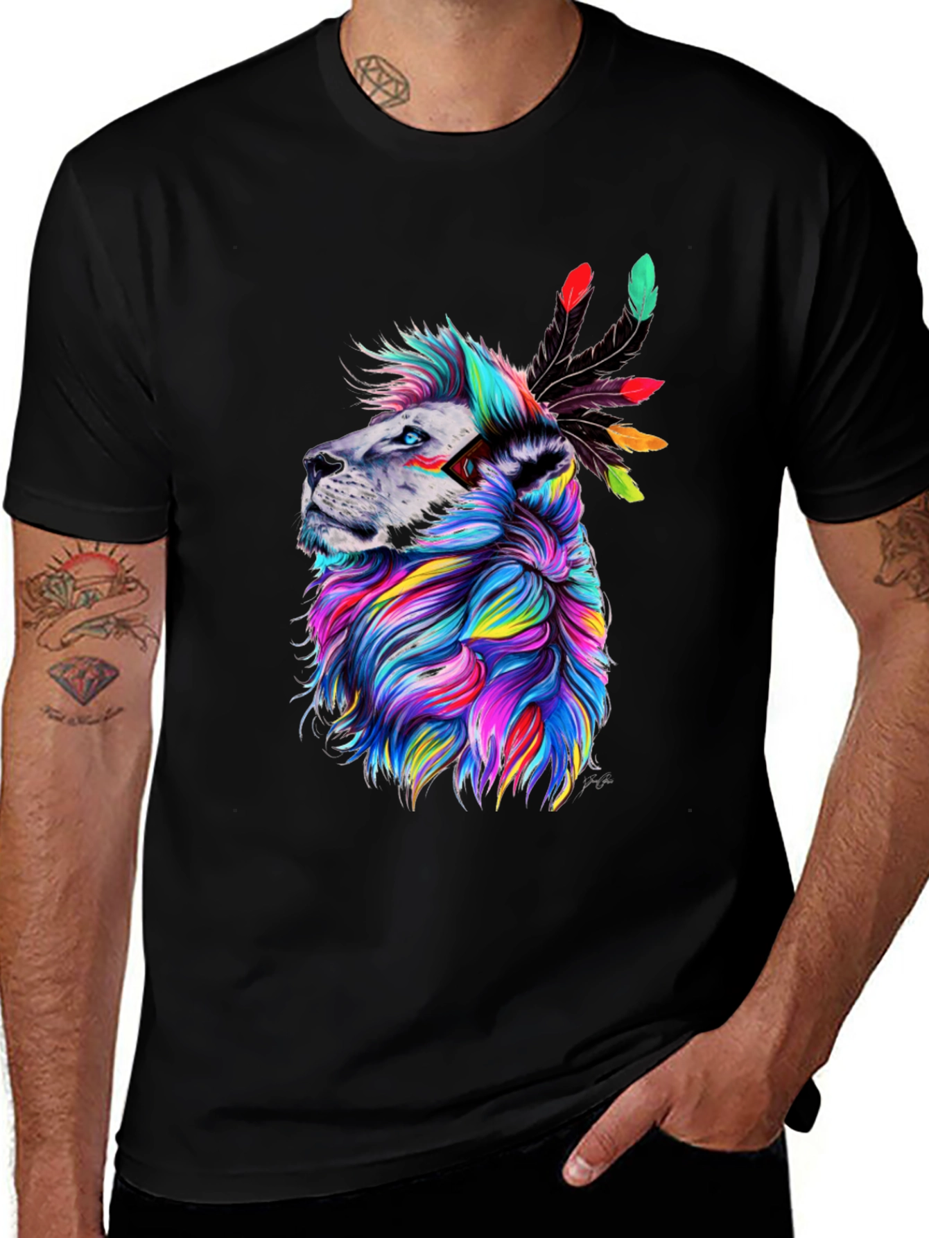 Variant 25 of Colorful Lion Graphic Tee