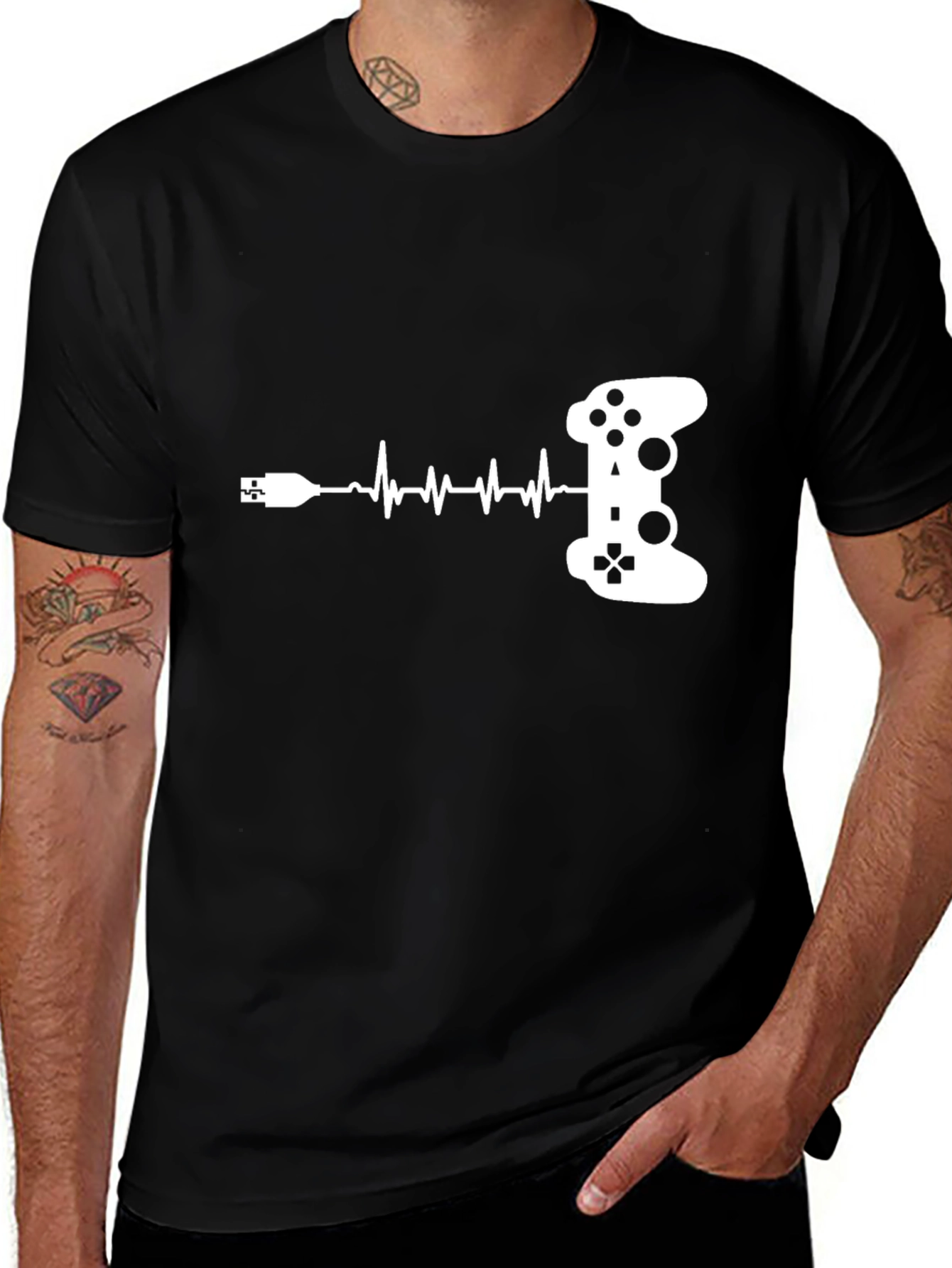 Variant 10 of Gamer Heartbeat T-Shirt - Console Controller Design